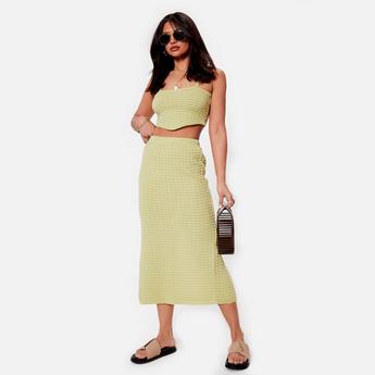 I Saw It First ISAWITFIRST Back Split Knitted Midi Skirt Co-Ord