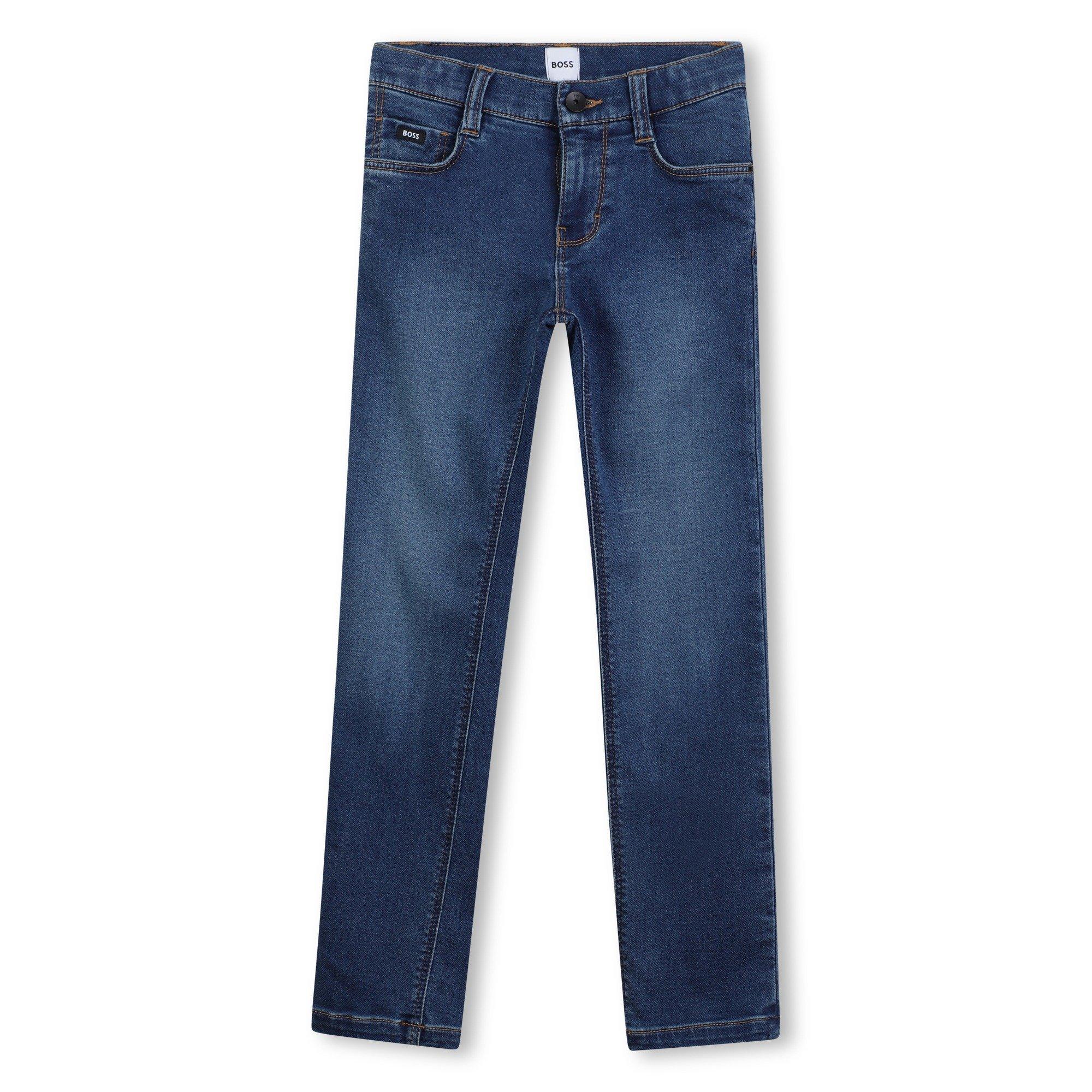 Blue - Boss - Kids Straight Jeans, Straight Fit - 1