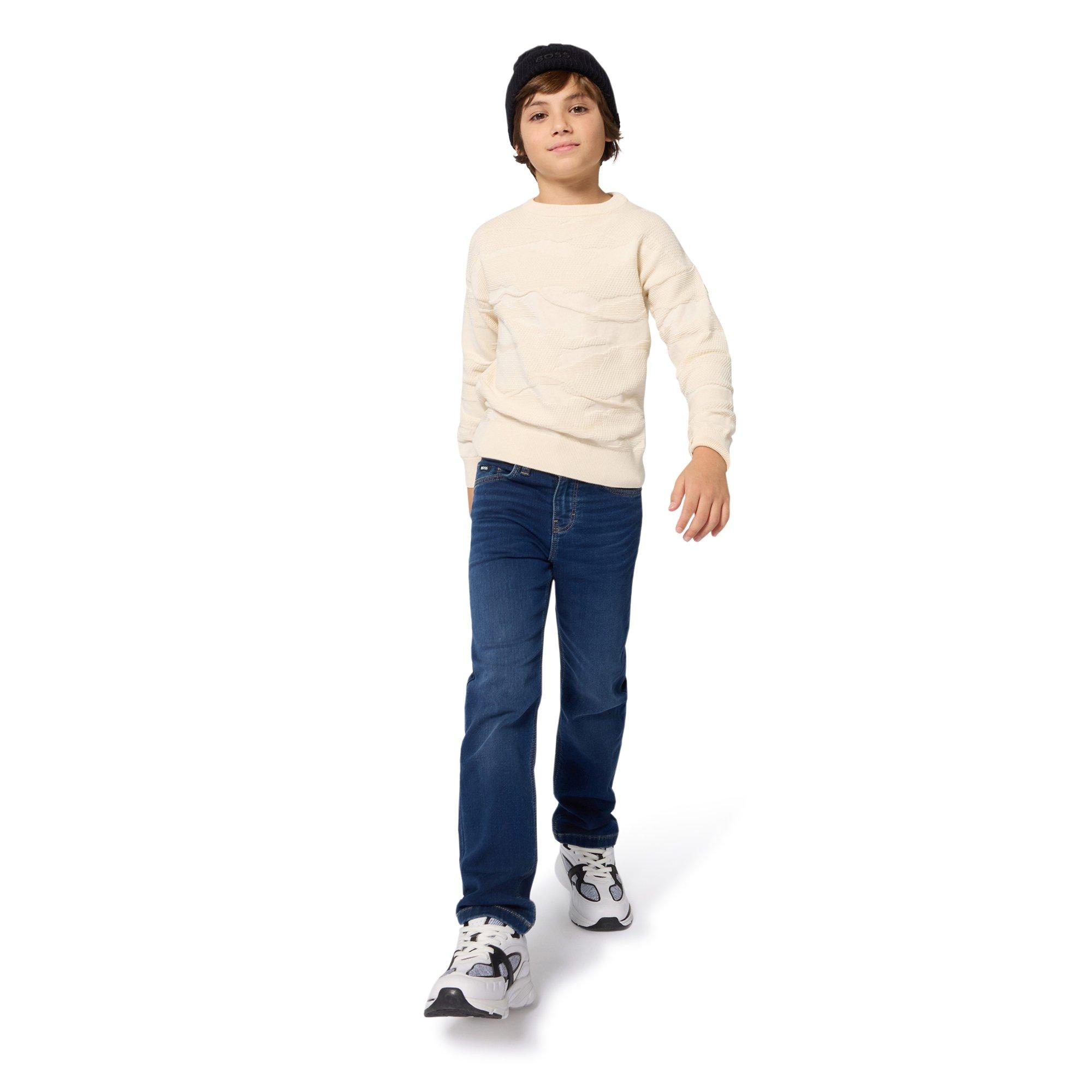 Blue - Boss - Kids Straight Jeans, Straight Fit - 4