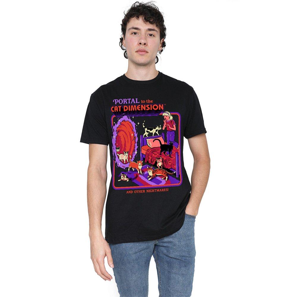 Black - Steven Rhodes - Steven Rhodes Cat Dimension T-Shirt Black - 1