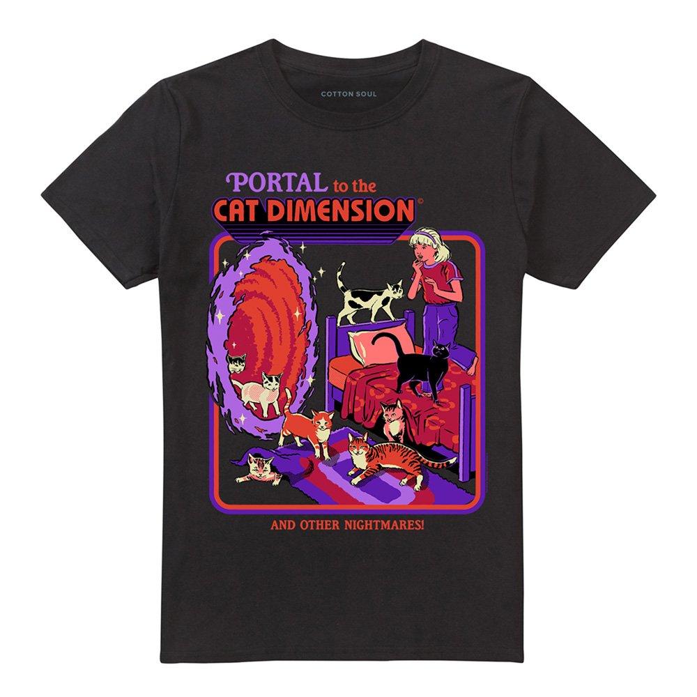 Black - Steven Rhodes - Steven Rhodes Cat Dimension T-Shirt Black - 4