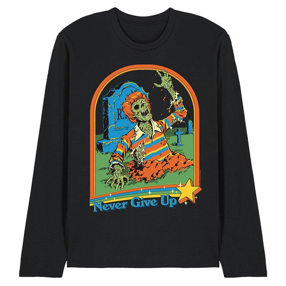 Black - Steven Rhodes - Steven Rhodes Never Give Up Long Sleeve T-Shirt B - 1