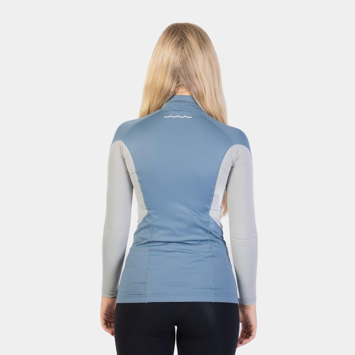 Blue/Grey - Gul - UV PROTECTION FLATLOCK LONG SLEEVE RASH VEST - 2
