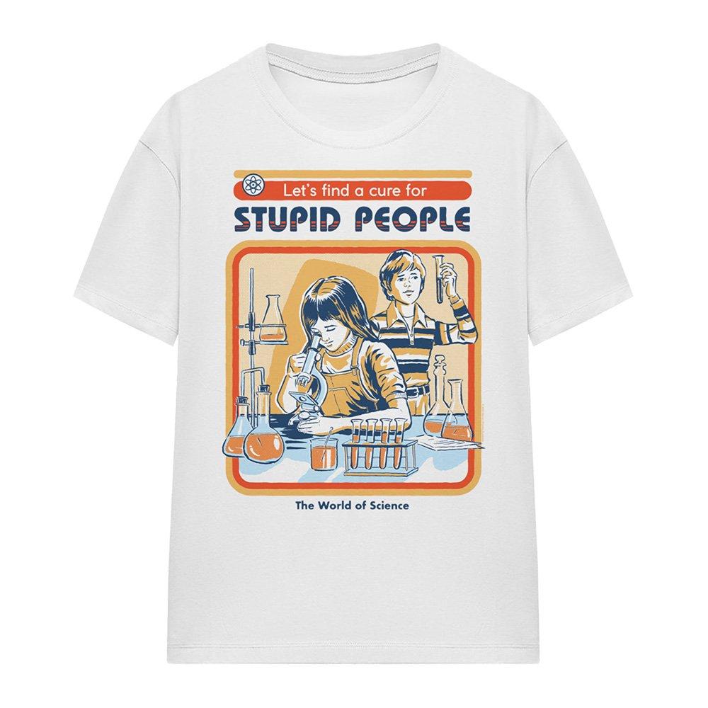 White - Steven Rhodes - Steven Rhodes A Cure For Stupid People T Shirt Wh - 4