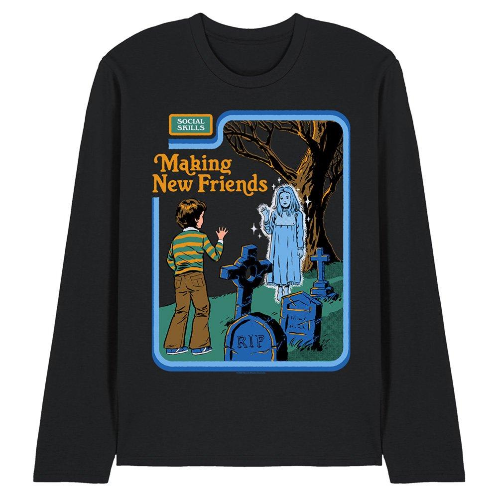 Black - Steven Rhodes - Steven Rhodes Making New Friends Long Sleeve T-Shi - 1