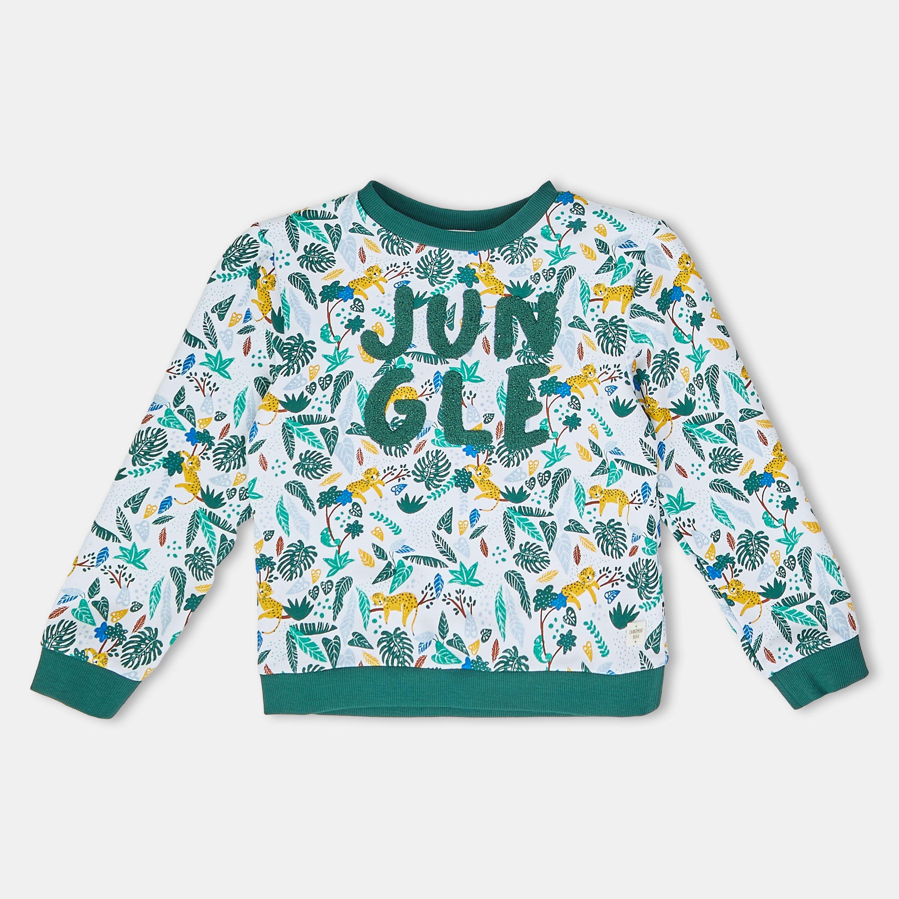 Carrement Beau  Infant Kids' Crew Sweatshirt - White Green - 6Y