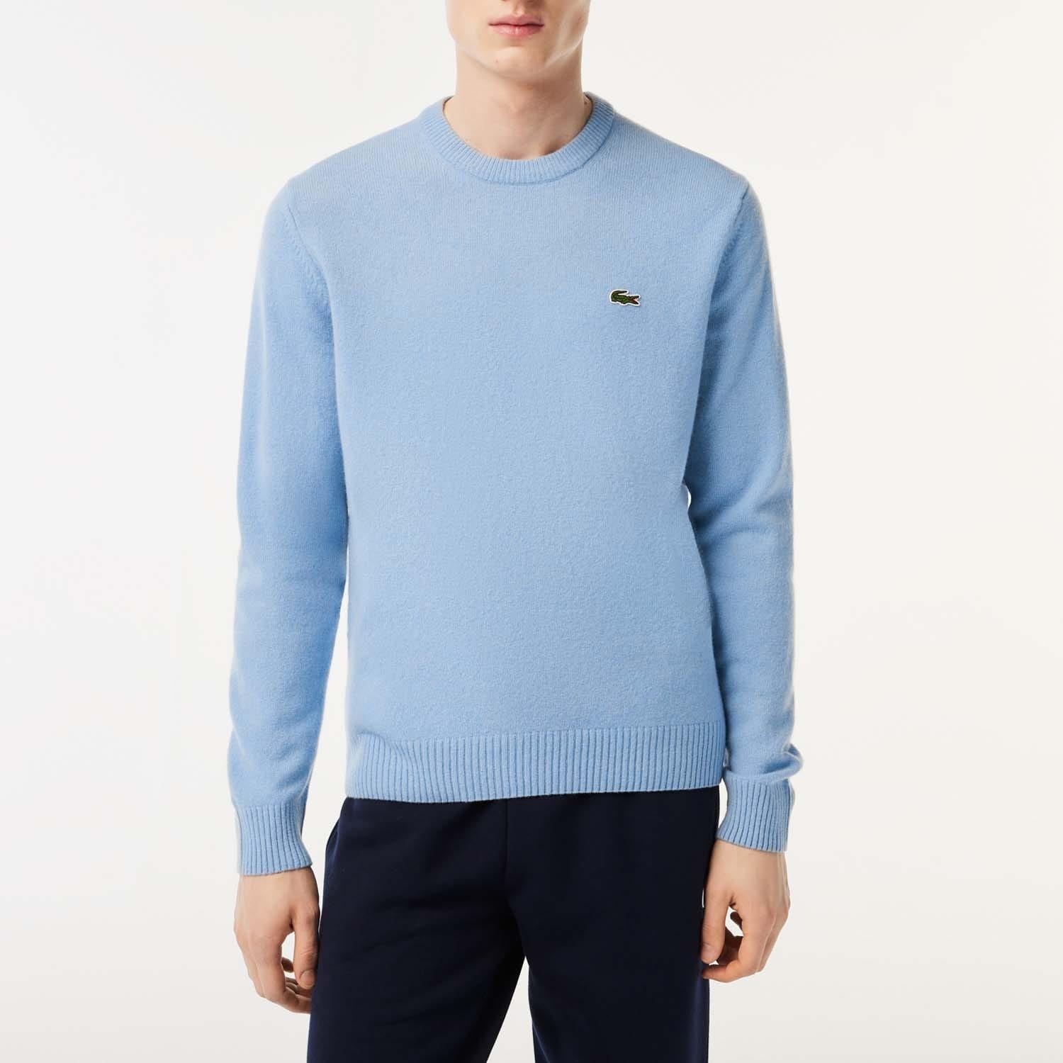 Blue - Lacoste - Crew Neck Wool Sweater - 1