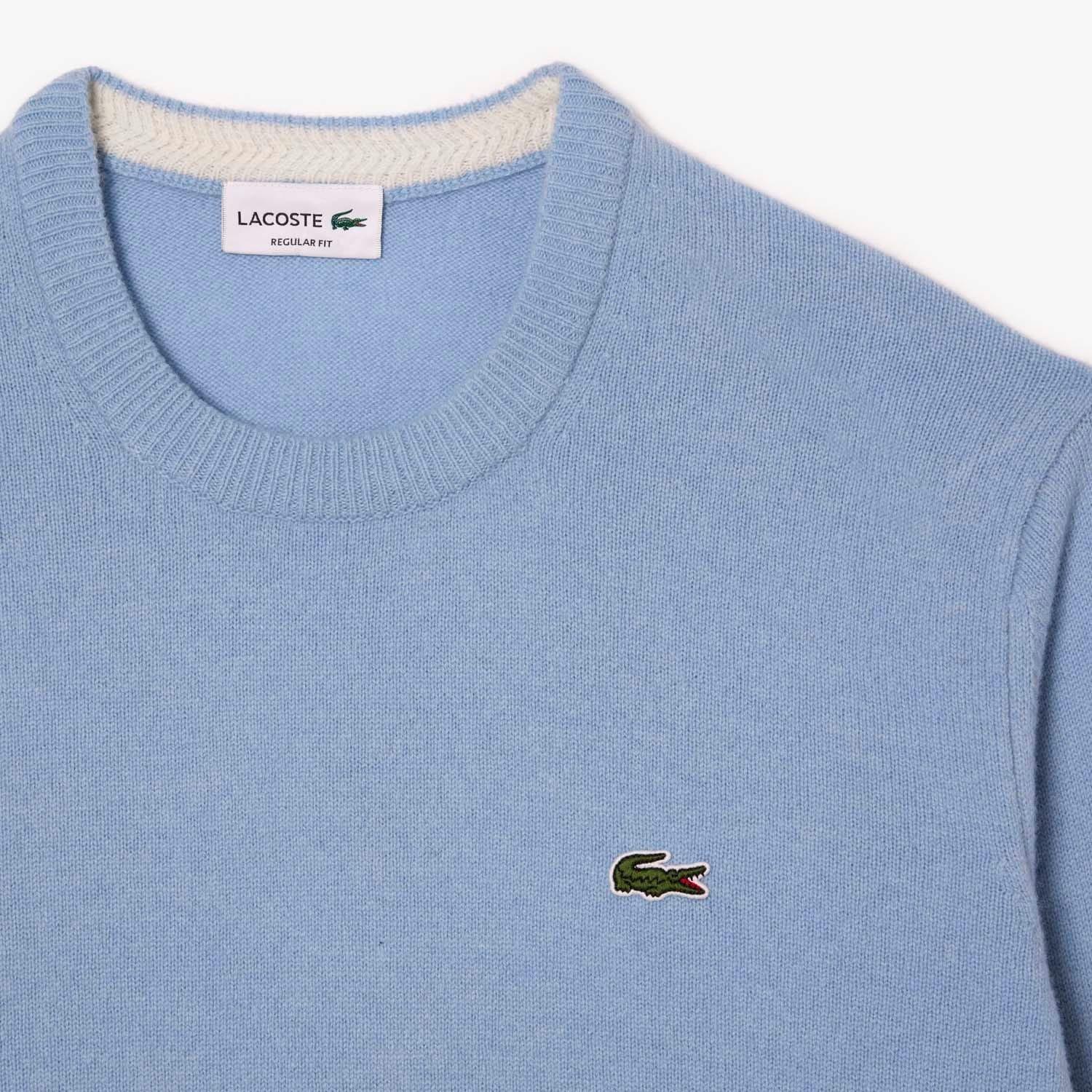 Blue - Lacoste - Crew Neck Wool Sweater - 4