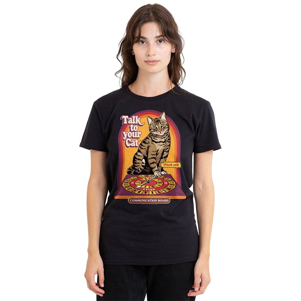 Black - Steven Rhodes - Steven Rhodes Talk To Your Cat T Shirt Black - 1