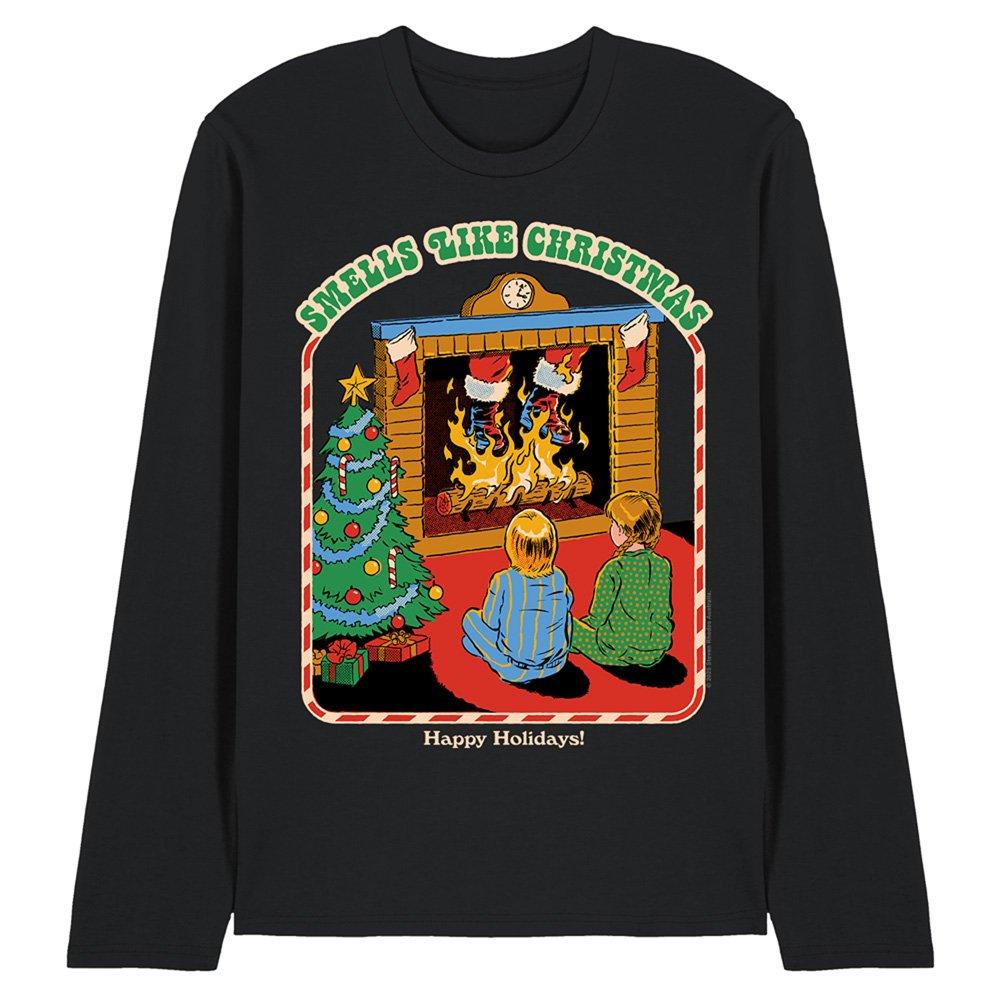 Black - Steven Rhodes - Steven Rhodes Smells Like Christmas Long Sleeve T- - 1