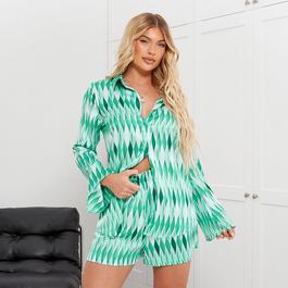 I Saw It First ISAWITFIRST Printed Floaty Satin Shorts Co Ord