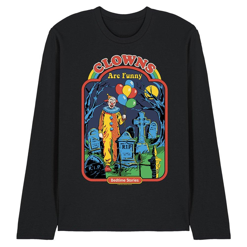 Black - Steven Rhodes - Steven Rhodes Clowns Are Funny Long Sleeve T-Shirt - 1
