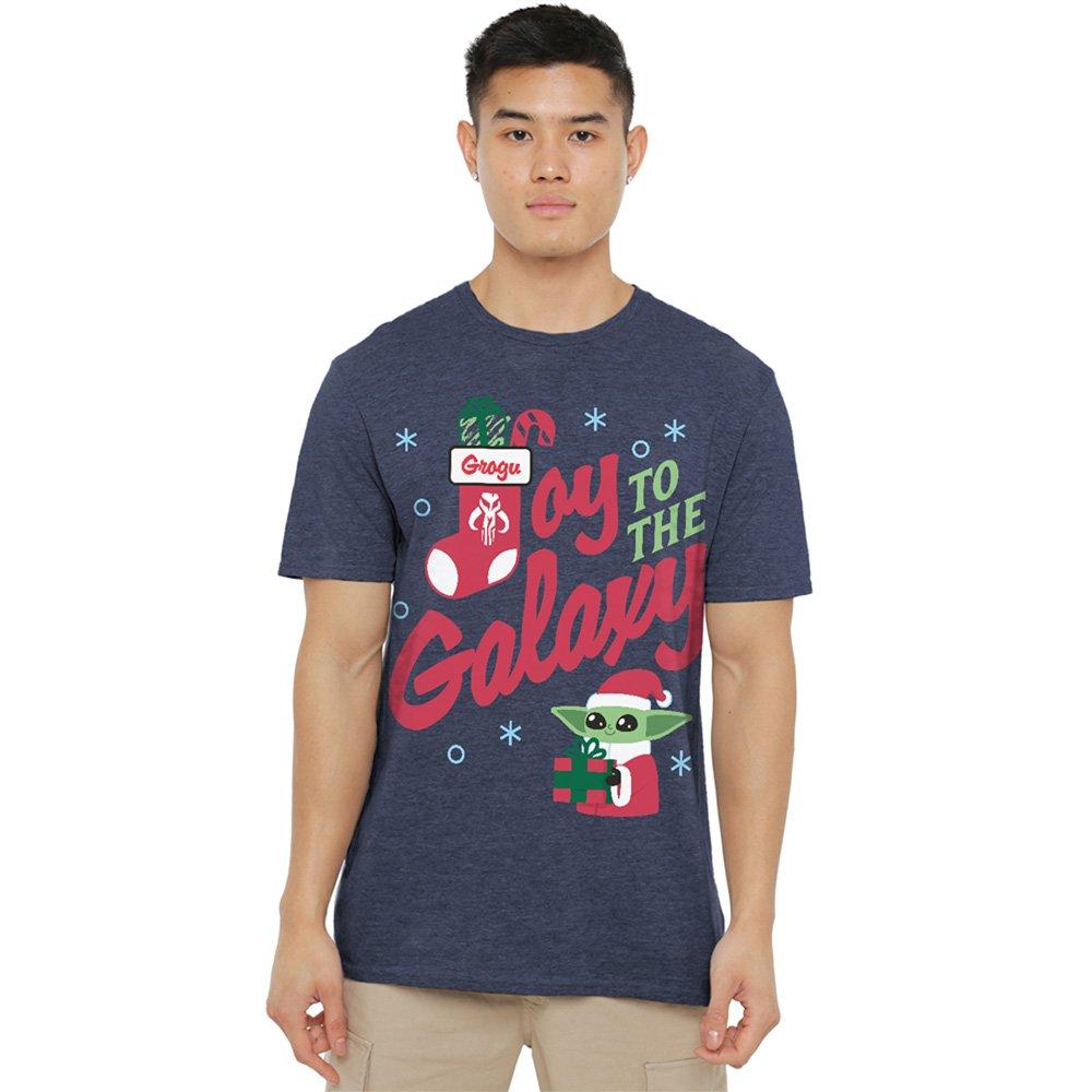 The Mandalorian Men's Grogu Christmas Joy To The Galaxy - Navy - 3XL