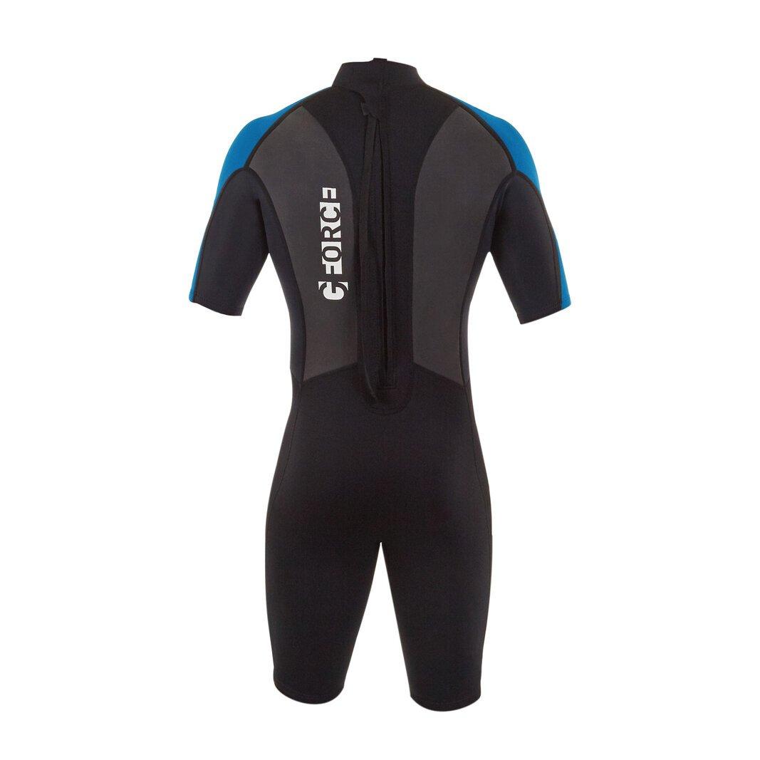 Black/Blue - Gul - G-FORCE 3MM FLATLOCK JUNIOR SHORTI WETSUIT