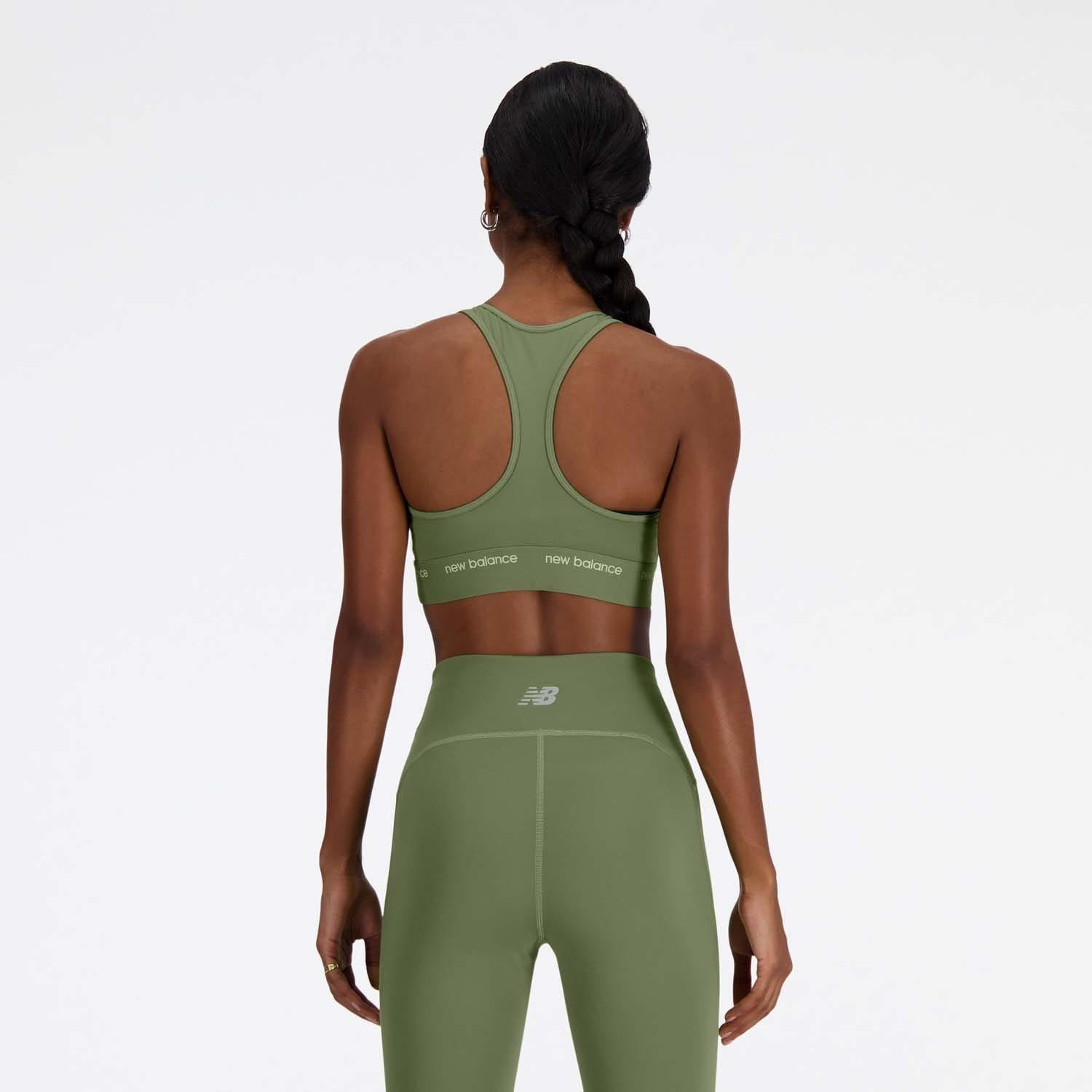 Olive - New Balance - Sleek Medium Support Sports Bra - 3