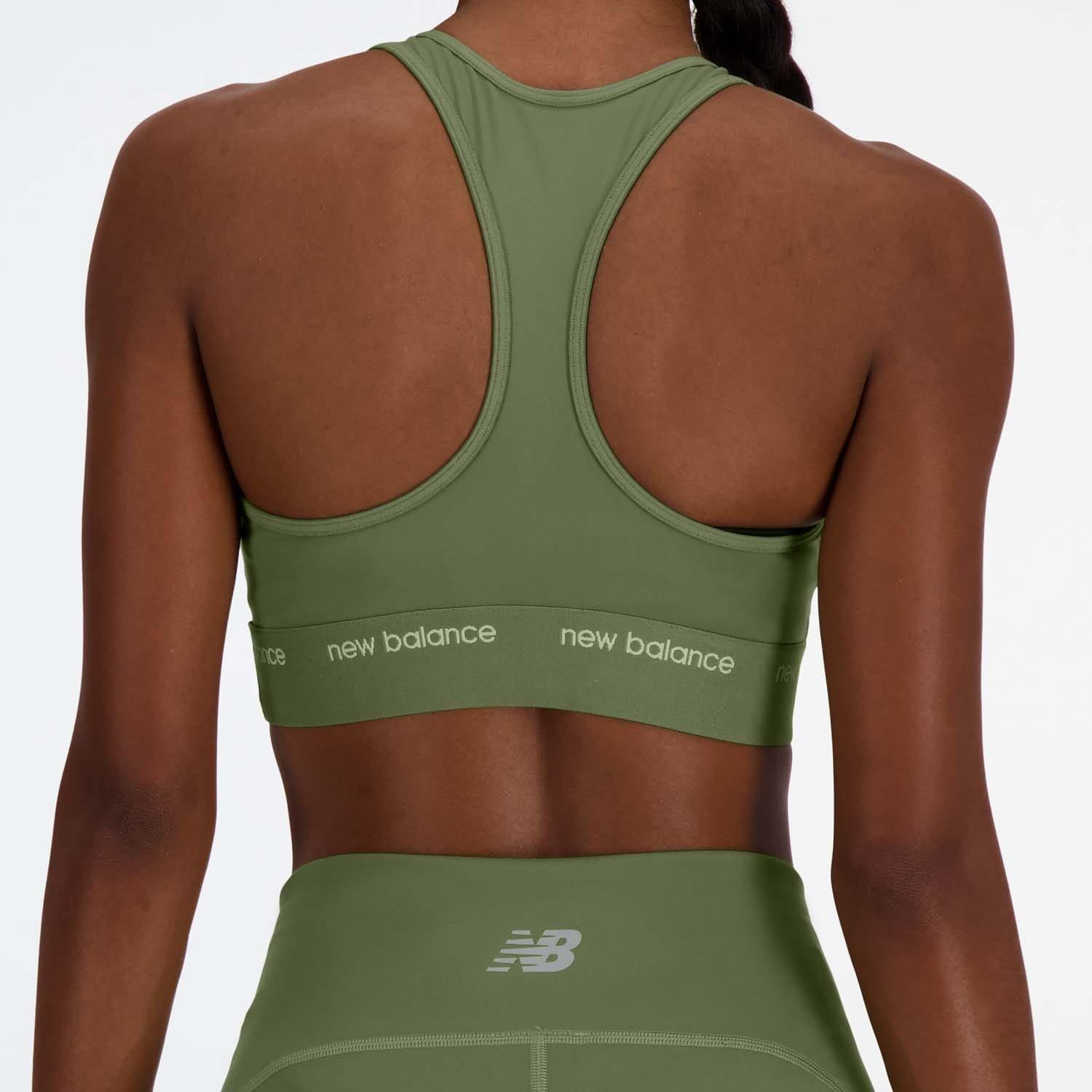 Olive - New Balance - Sleek Medium Support Sports Bra - 4