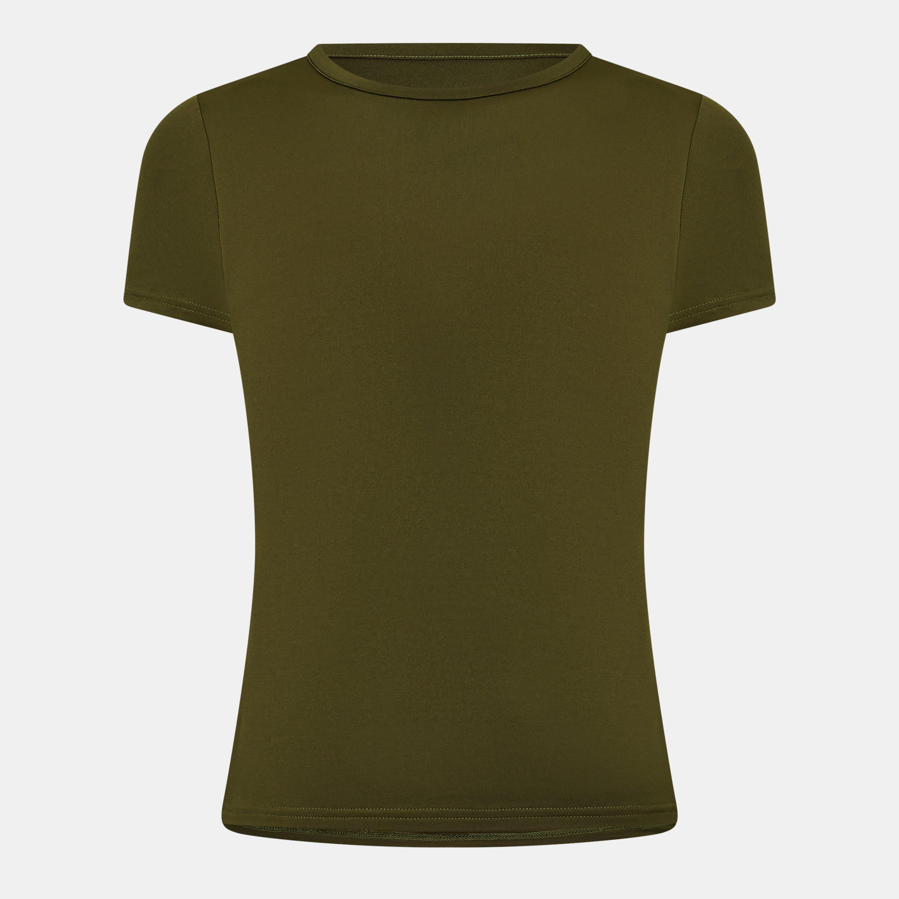 Khaki - Jack Wills - Second Skin Longline Baby Tee - 1