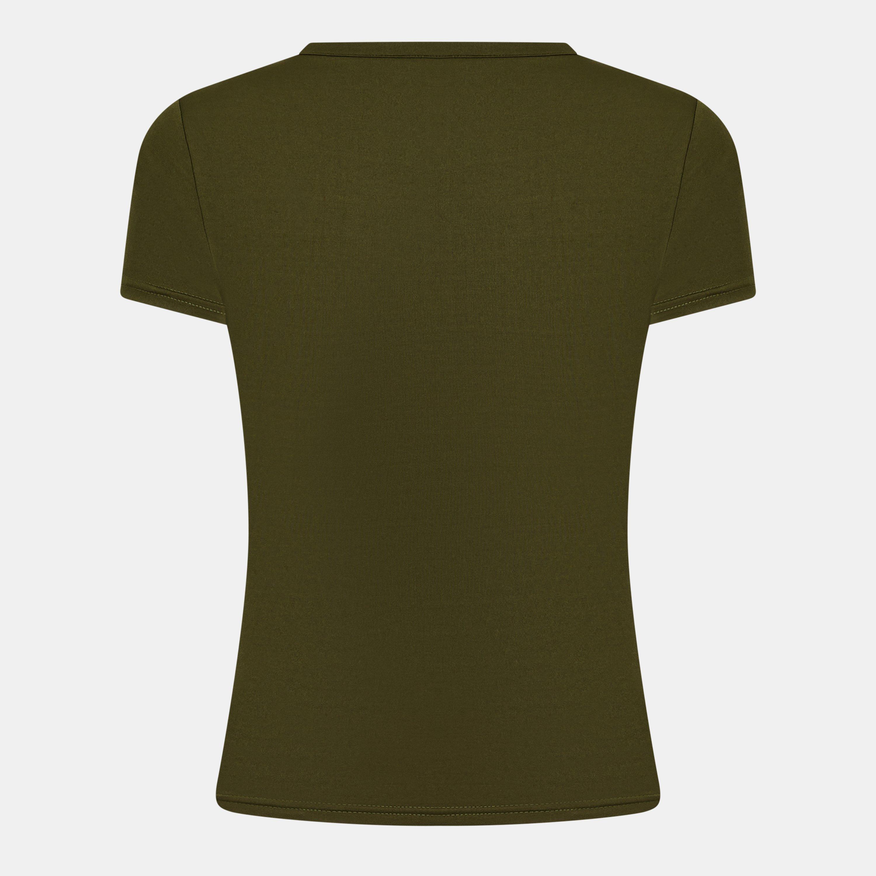 Khaki - Jack Wills - Second Skin Longline Baby Tee - 2