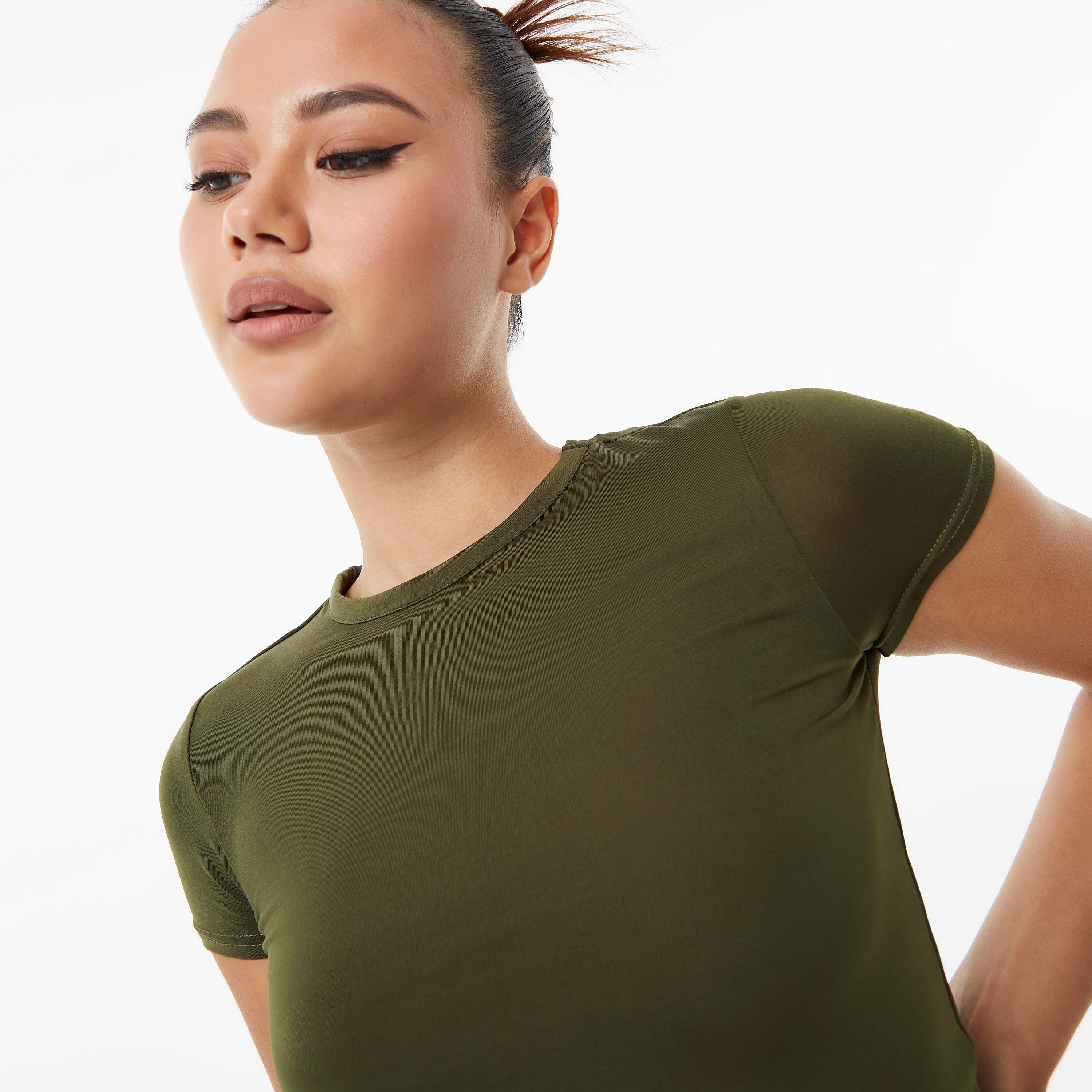 Khaki - Jack Wills - Second Skin Longline Baby Tee - 3