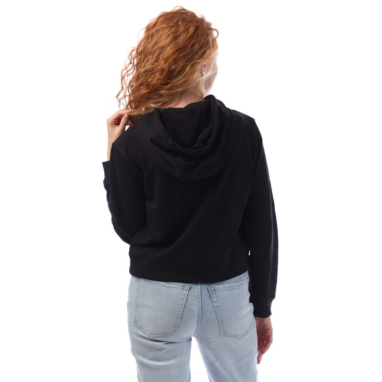 Black - DKNY - Mini Stud Logo Full Zip Hoody - 3