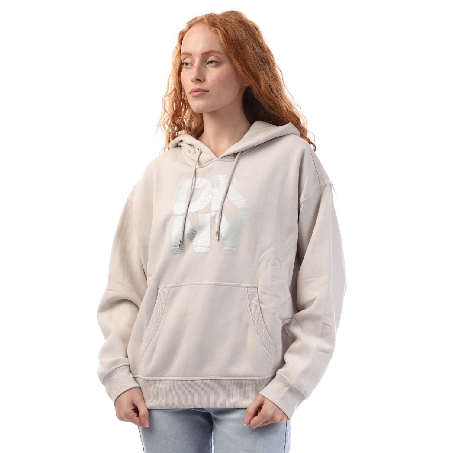 Off White - DKNY - Foil Logo Hoody with Pocket - 1