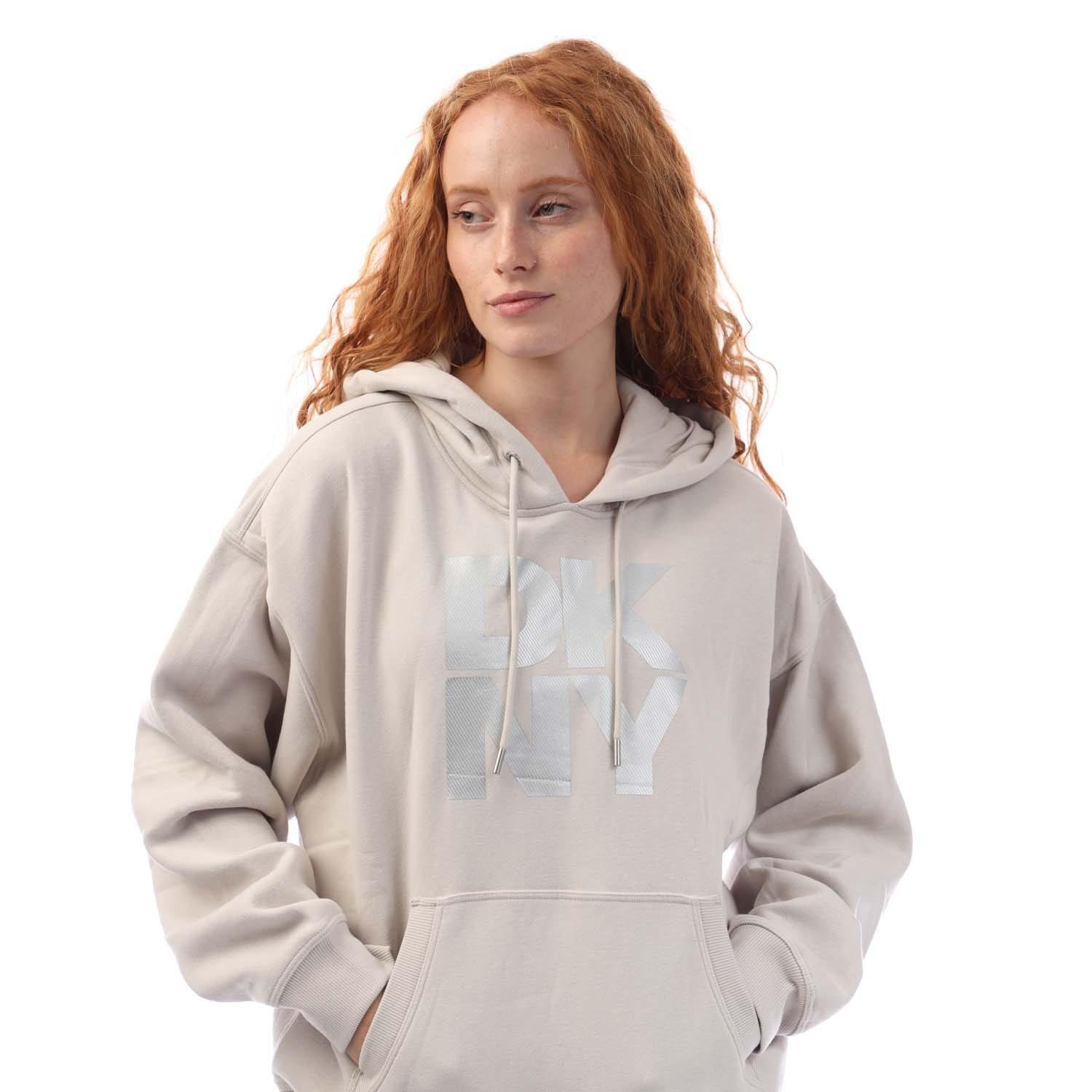 Off White - DKNY - Foil Logo Hoody with Pocket - 2