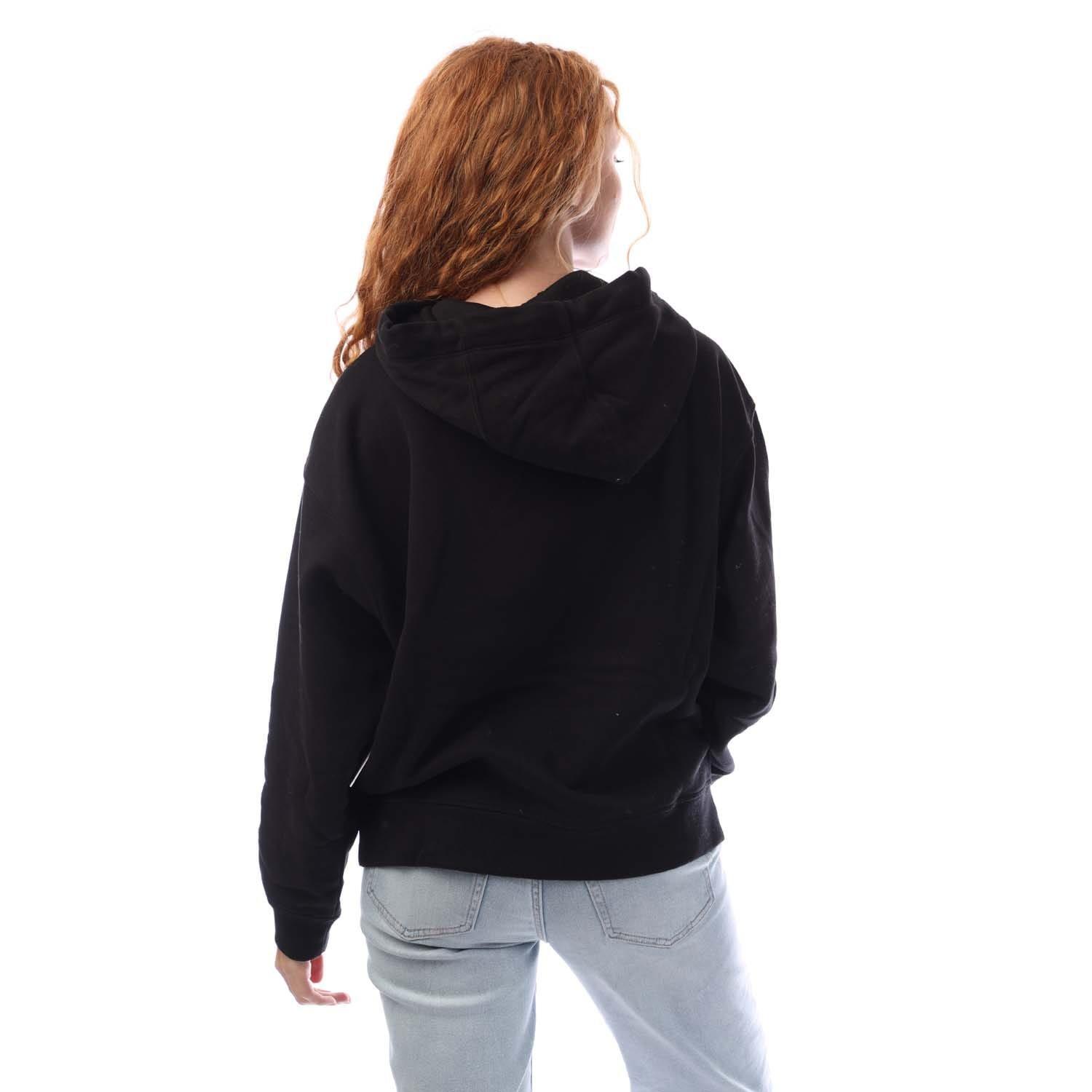 Black Silver - DKNY - Foil Logo Hoody with Pocket - 3