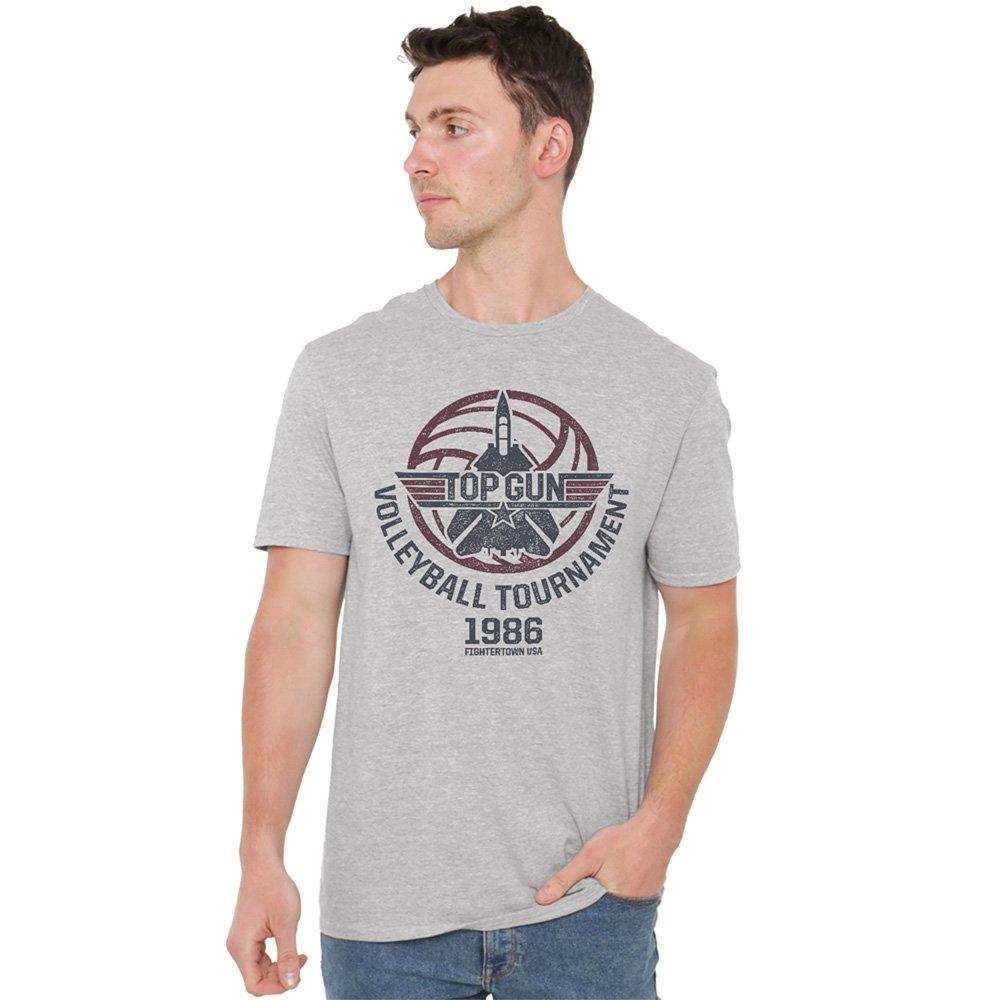 Grey - Top Gun - TOP GUN Volleyball Cotton Mens T-Shirt Grey - 1