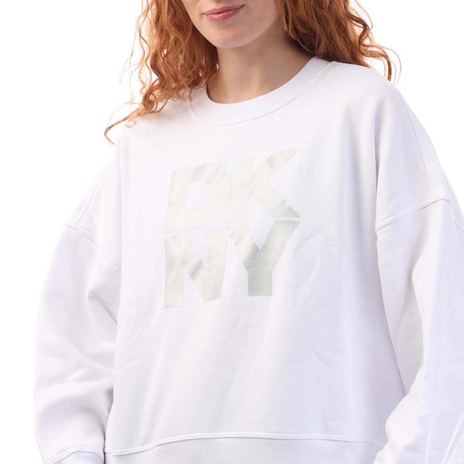 White Silver - DKNY - Foil Logo Crew Neck Sweat - 2