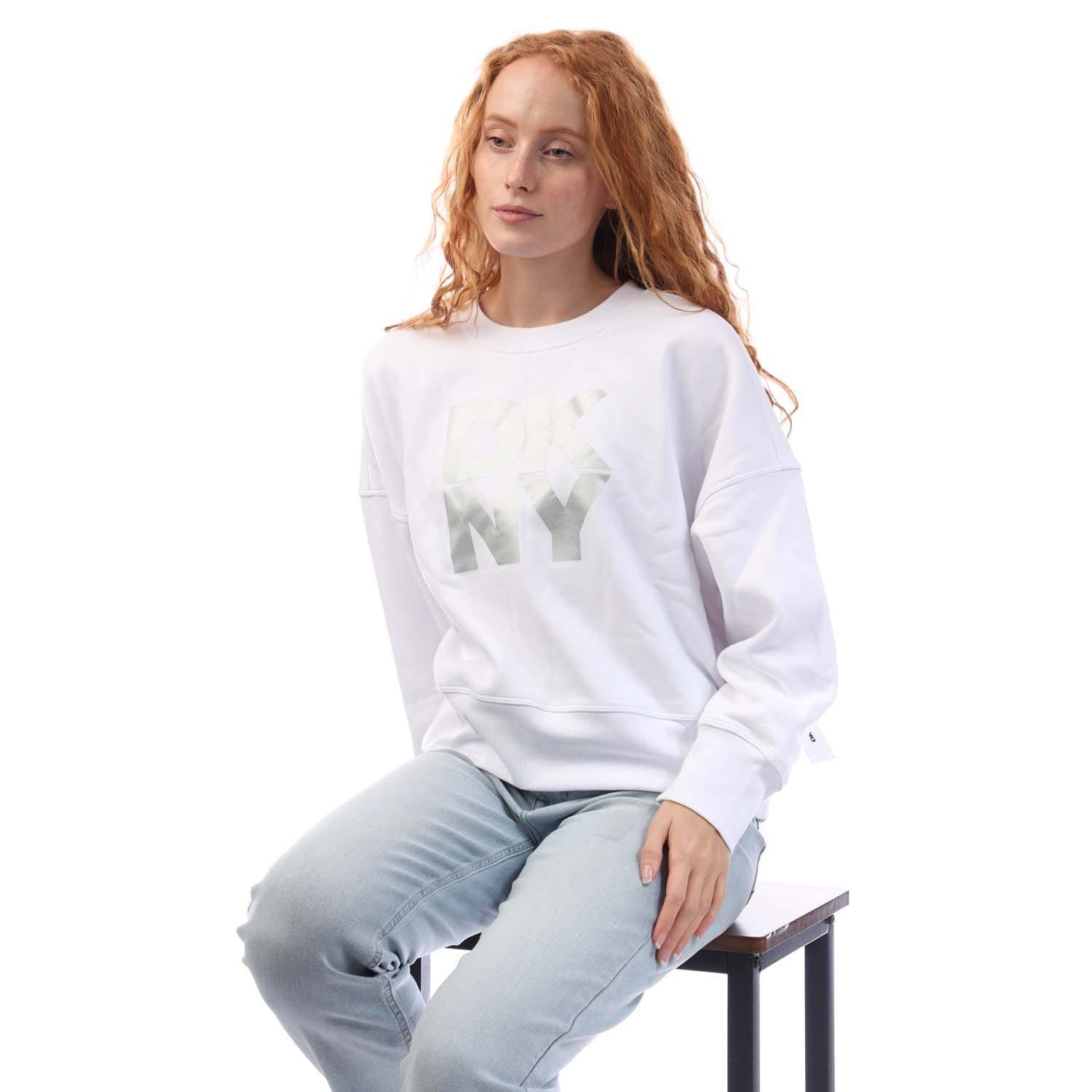White Silver - DKNY - Foil Logo Crew Neck Sweat - 4