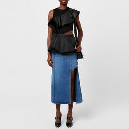 Alexander McQueen Asymmetric Ruffle Trimmed Tank Top