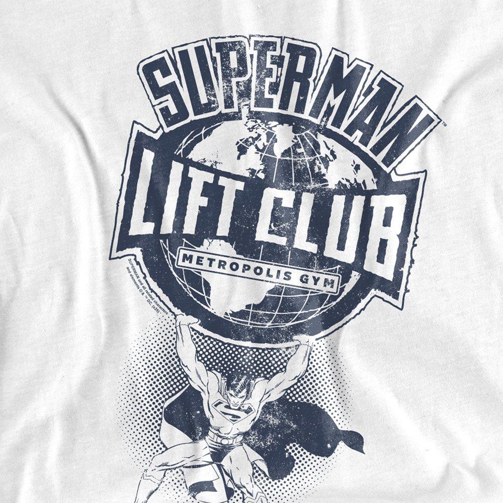 White - DC Comics - Superman Metropolis Gym Lift Club T-Shirt White - 2