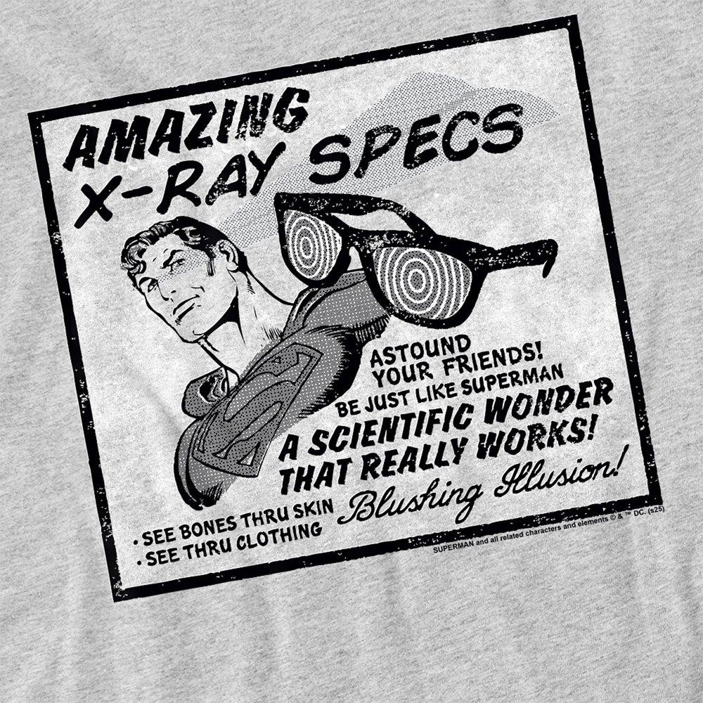 Light Grey - DC Comics - Superman Xray Specs Advert T-Shirt Athletic Heath - 2