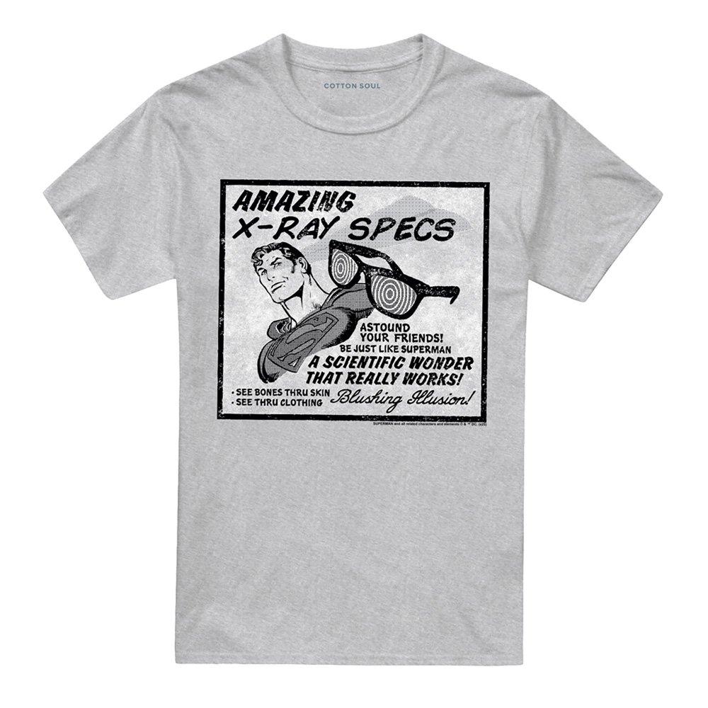 Light Grey - DC Comics - Superman Xray Specs Advert T-Shirt Athletic Heath - 4