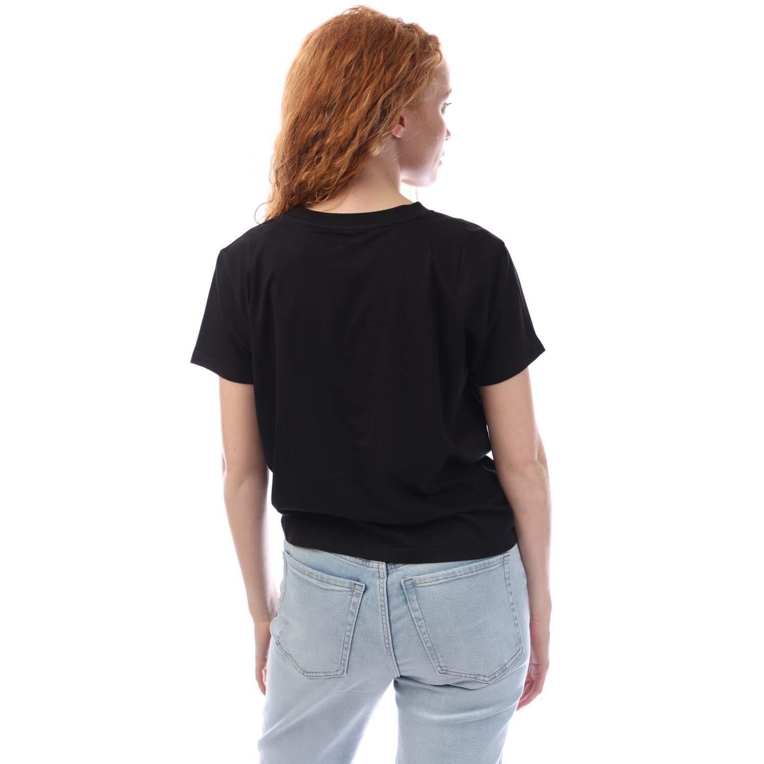 Black - DKNY - Embellished Logo Knot T-Shirt - 3