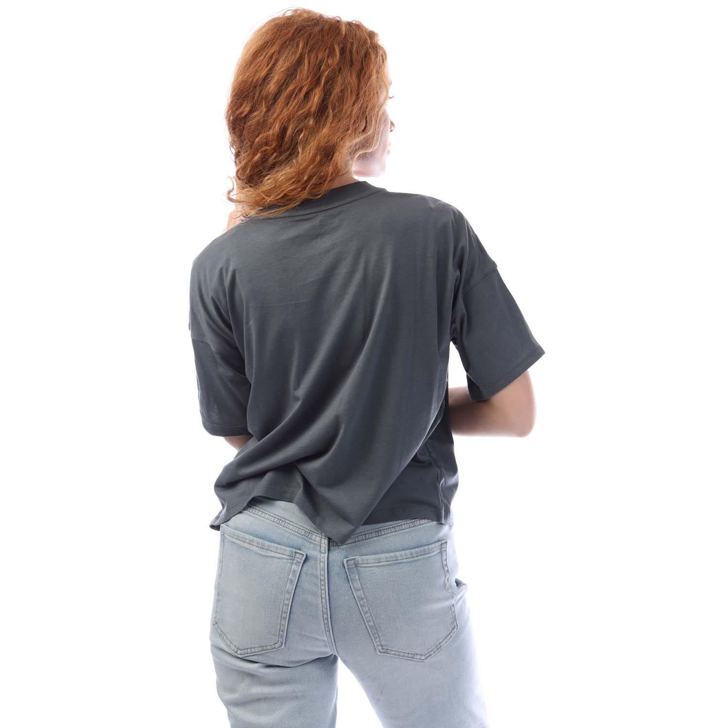 Silver - DKNY - Foil Logo Cropped T-Shirt - 3