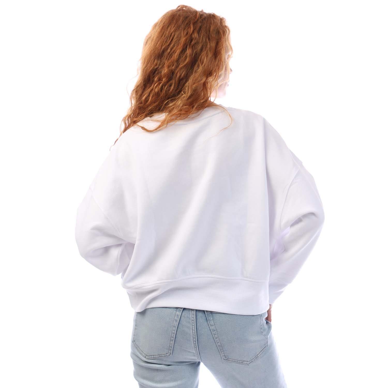 White - DKNY - Rhinestone Crosswalk Crew Sweatshirt - 3