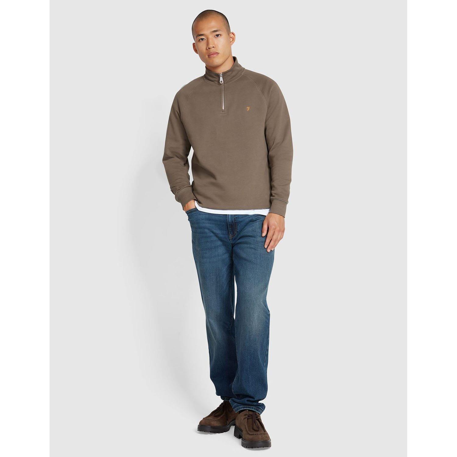 Grey - Farah - Jim quarter Zip Sweatshirt - 3