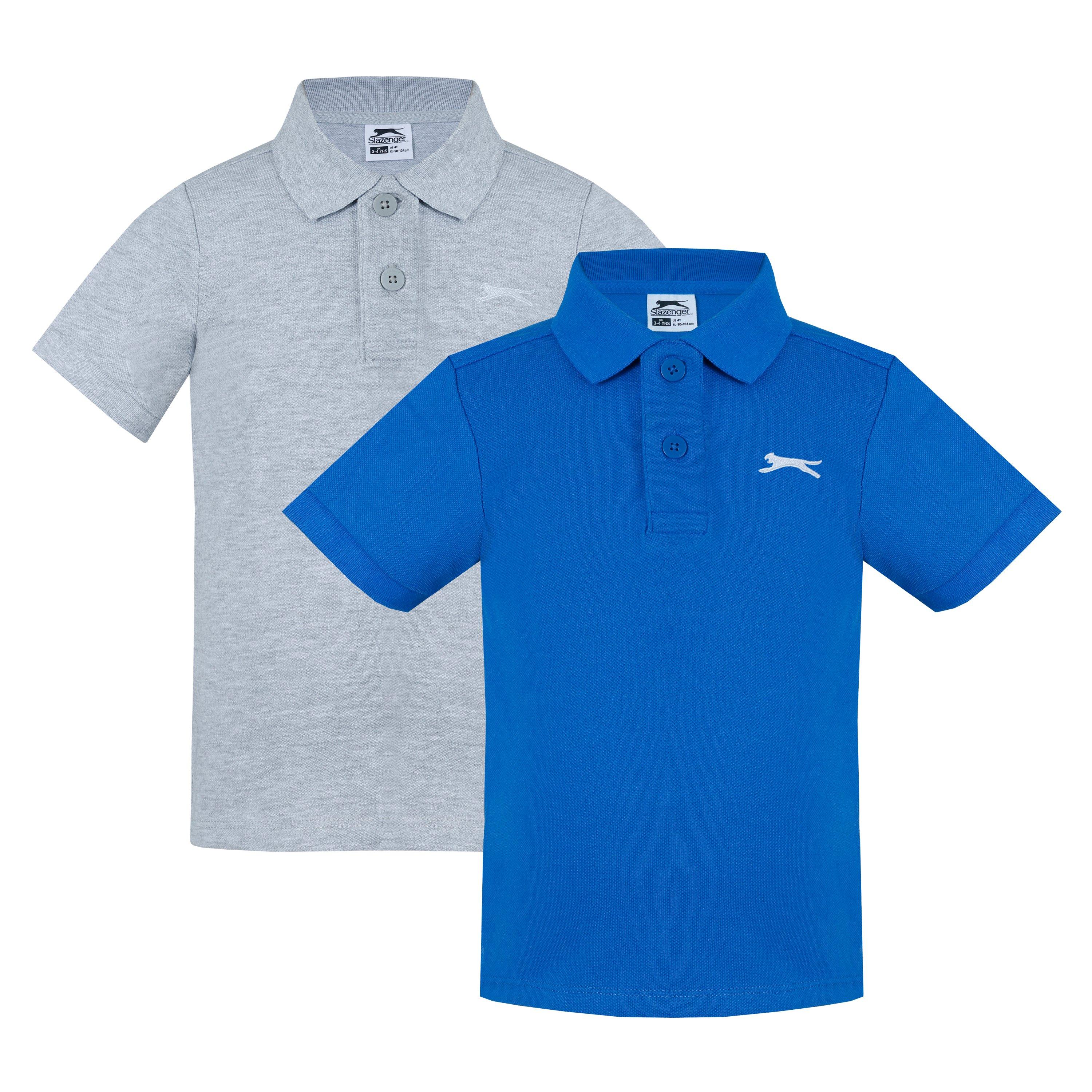 Ryl/Gry - Slazenger - Infant Boys 2 Pack Polo Shirts - 1