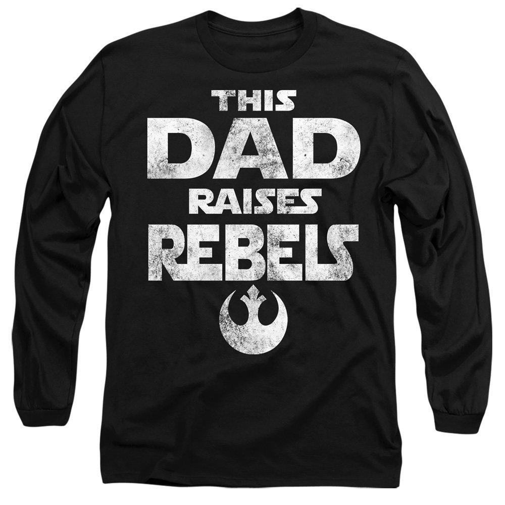 Star Wars Men's Fathers Day Dad Raises Rebels Long Slee - Black - XL