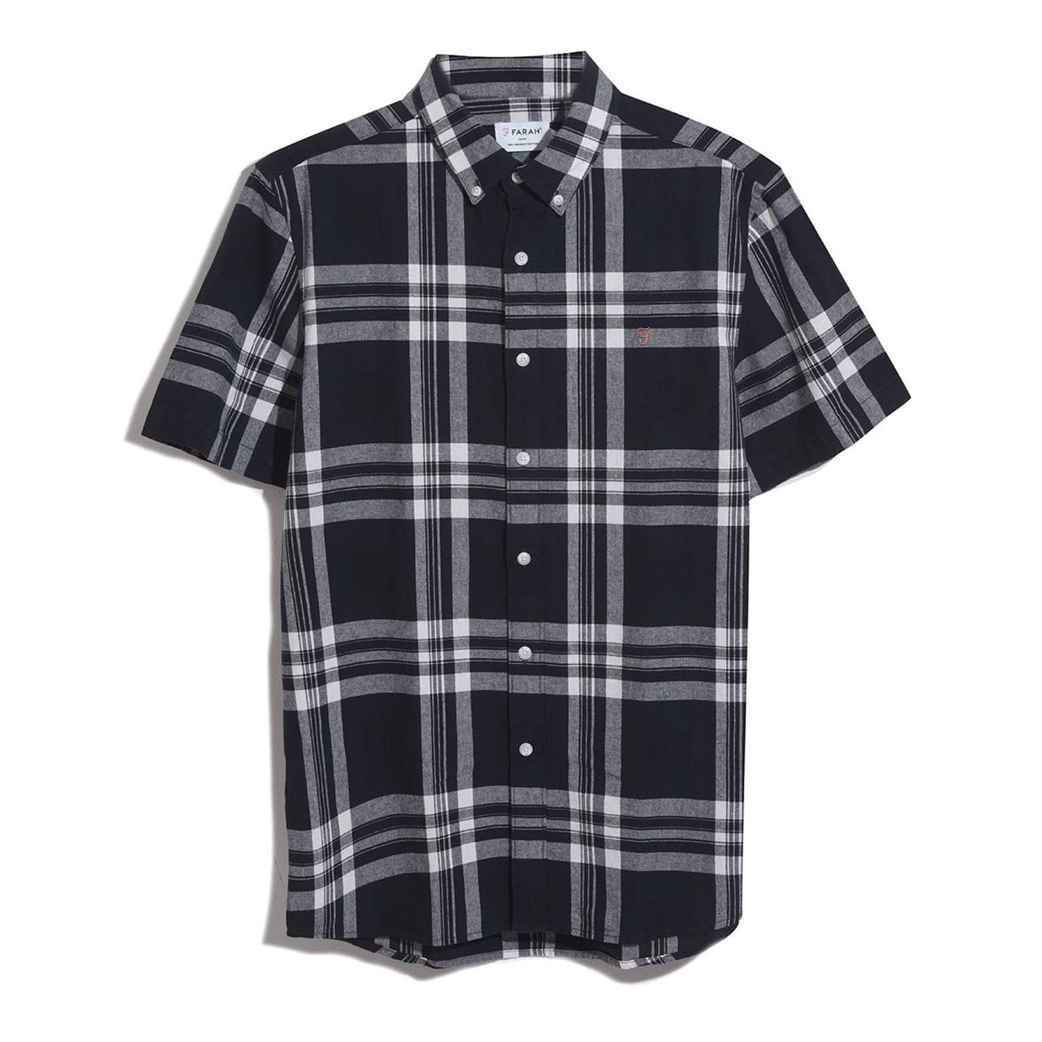 Farah Men's Kele Bold Check Shirt - Navy - M