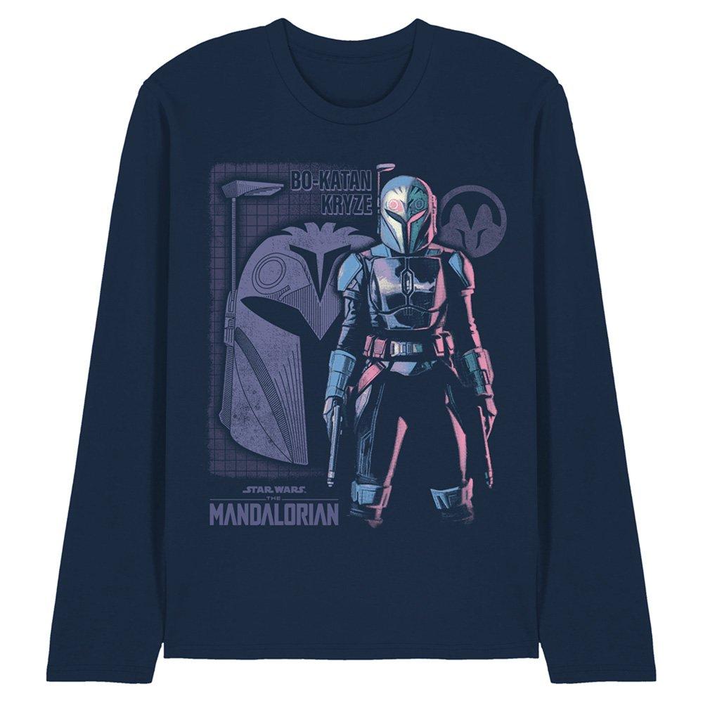 Navy - Star Wars - The Mandalorian Hero Bokatan Kryze Long Sleeve T-S - 1