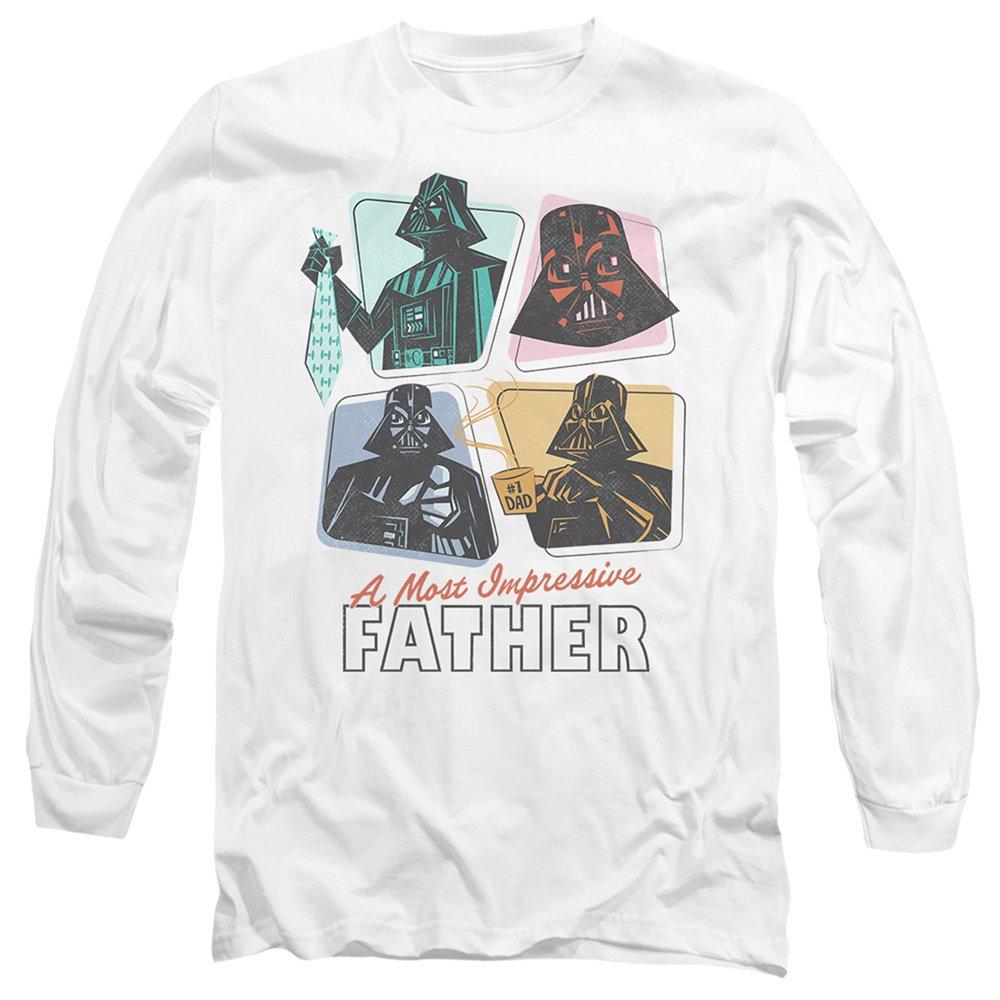 White - Star Wars - Star Wars Retro Most Impressive Father Long Sleeve - 1