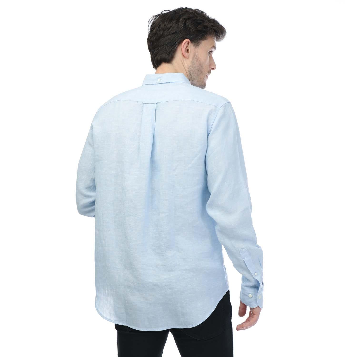 Blue - Gant - Regular Fit Linen Shirt - 2