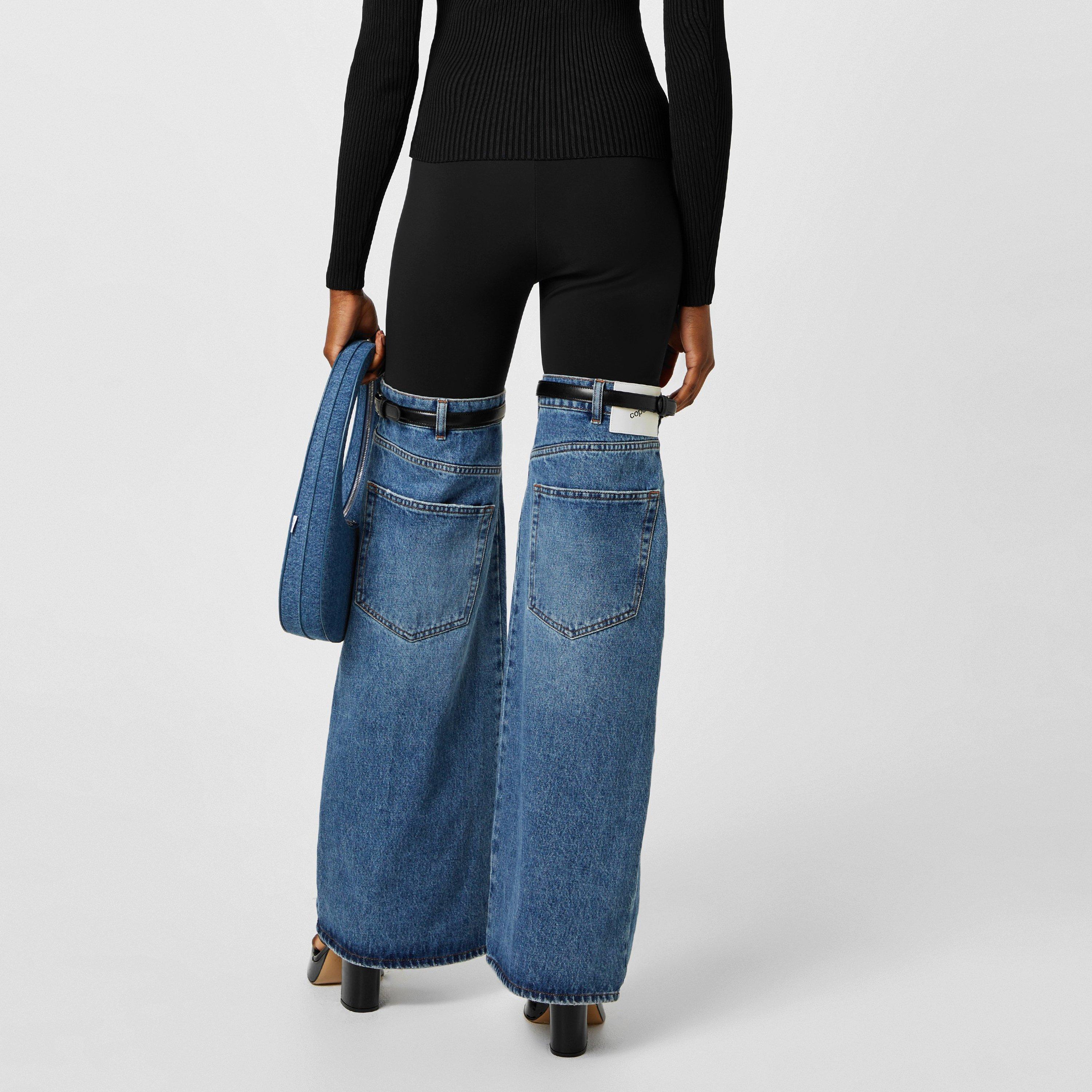 BLACK/W BLUE - Coperni - Hybrid Flare Trouser - 2