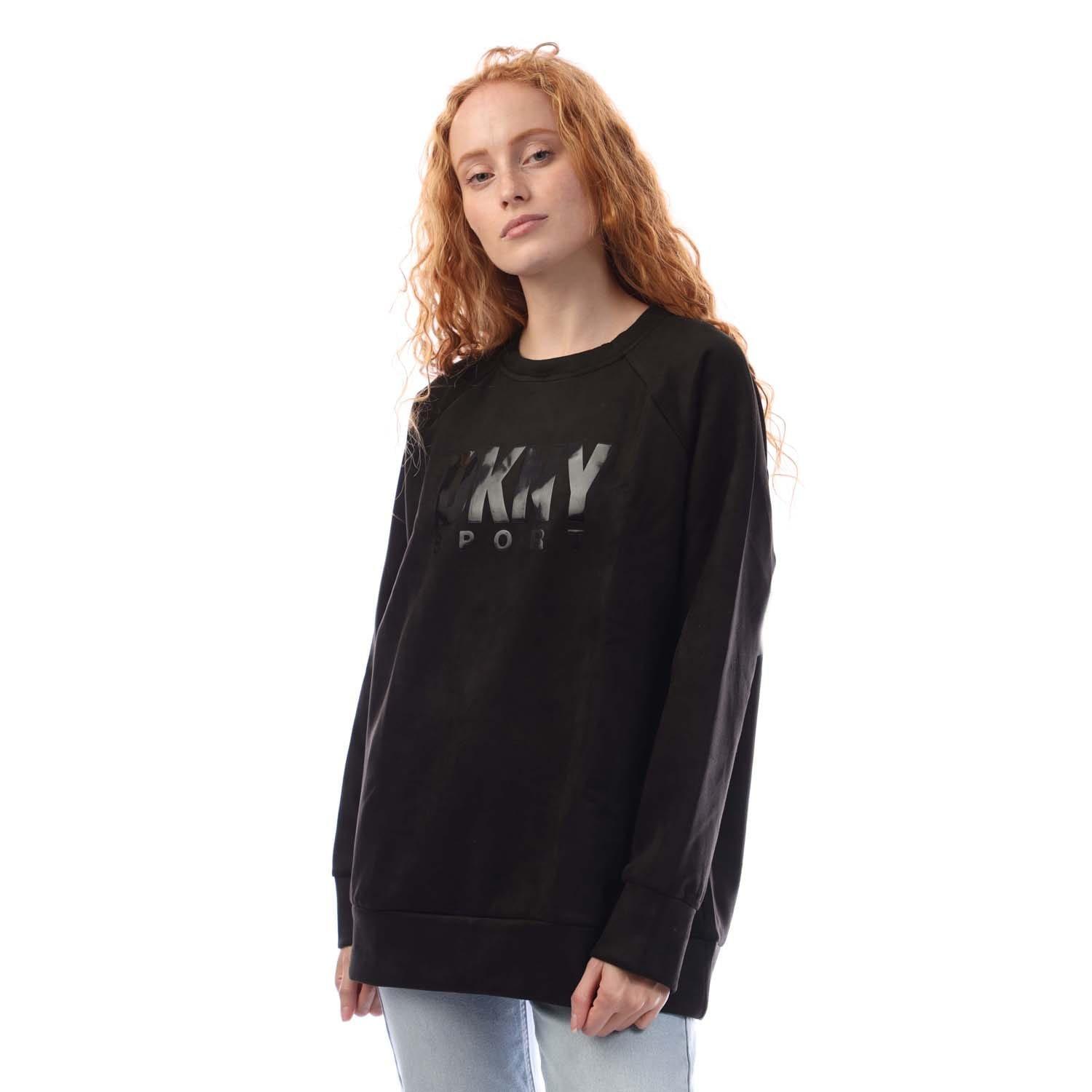 Black - DKNY - Sueded Scuba Pullover Sweatshirt - 1