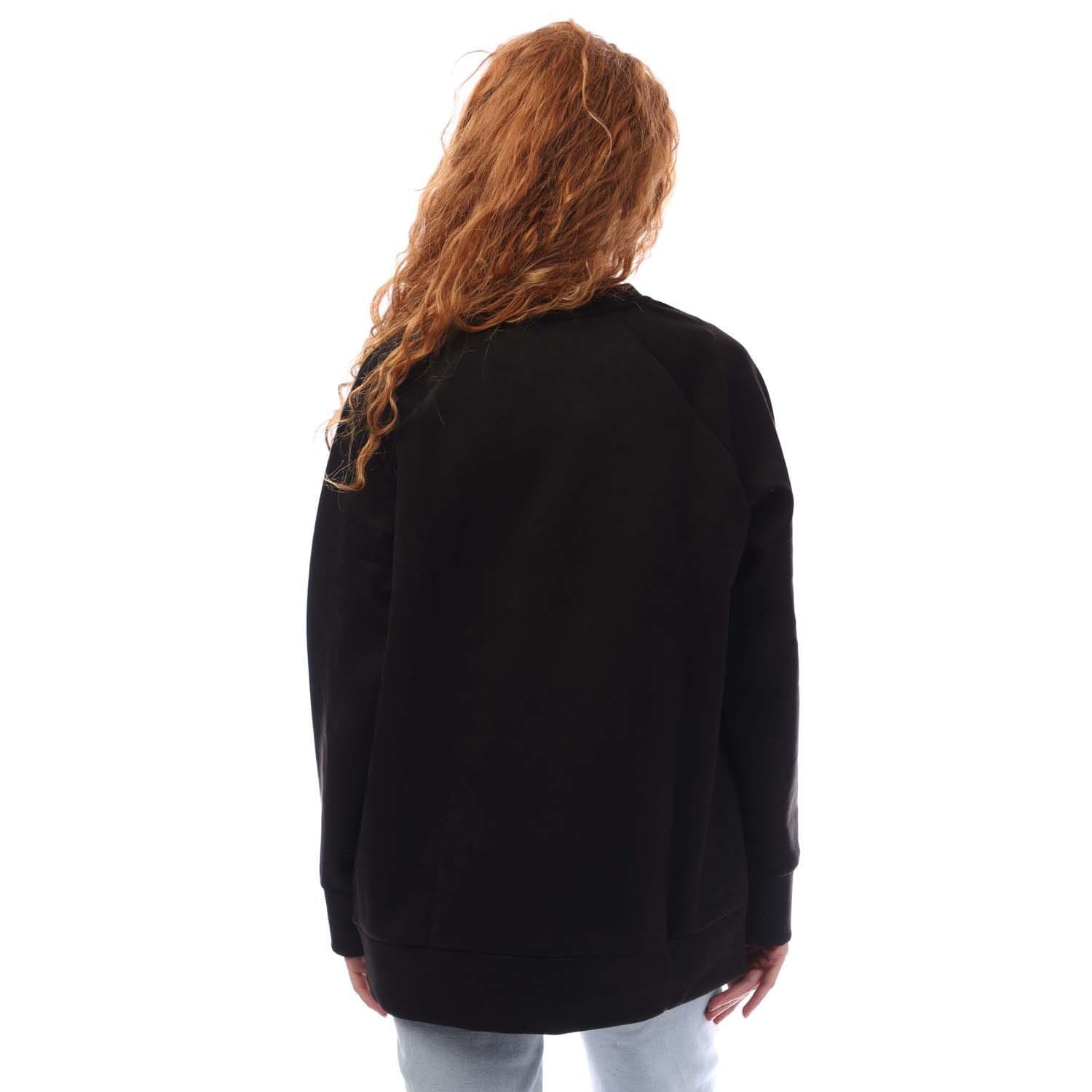 Black - DKNY - Sueded Scuba Pullover Sweatshirt - 3
