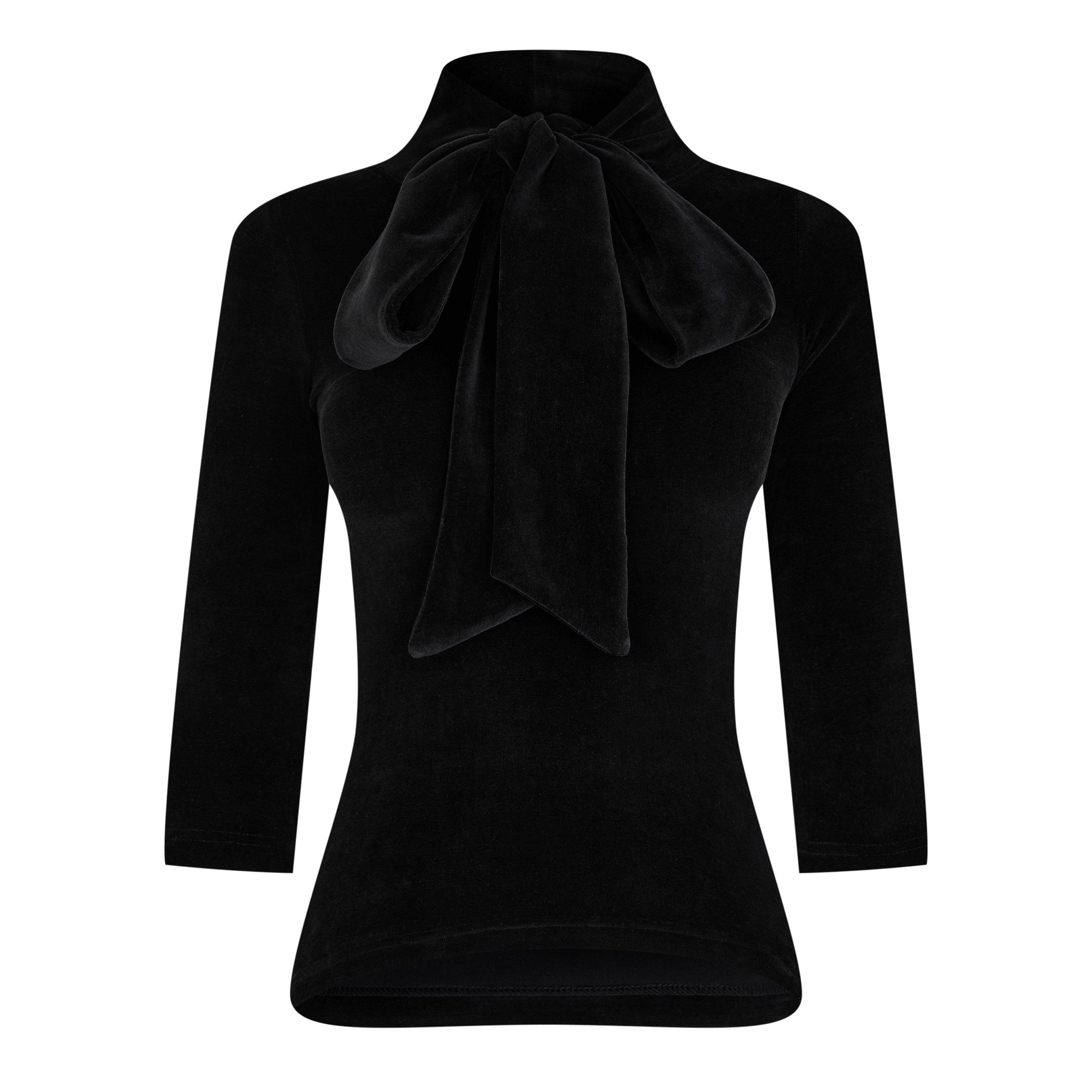 Black - Balenciaga - Scarf-Detail Velvet Top - 5