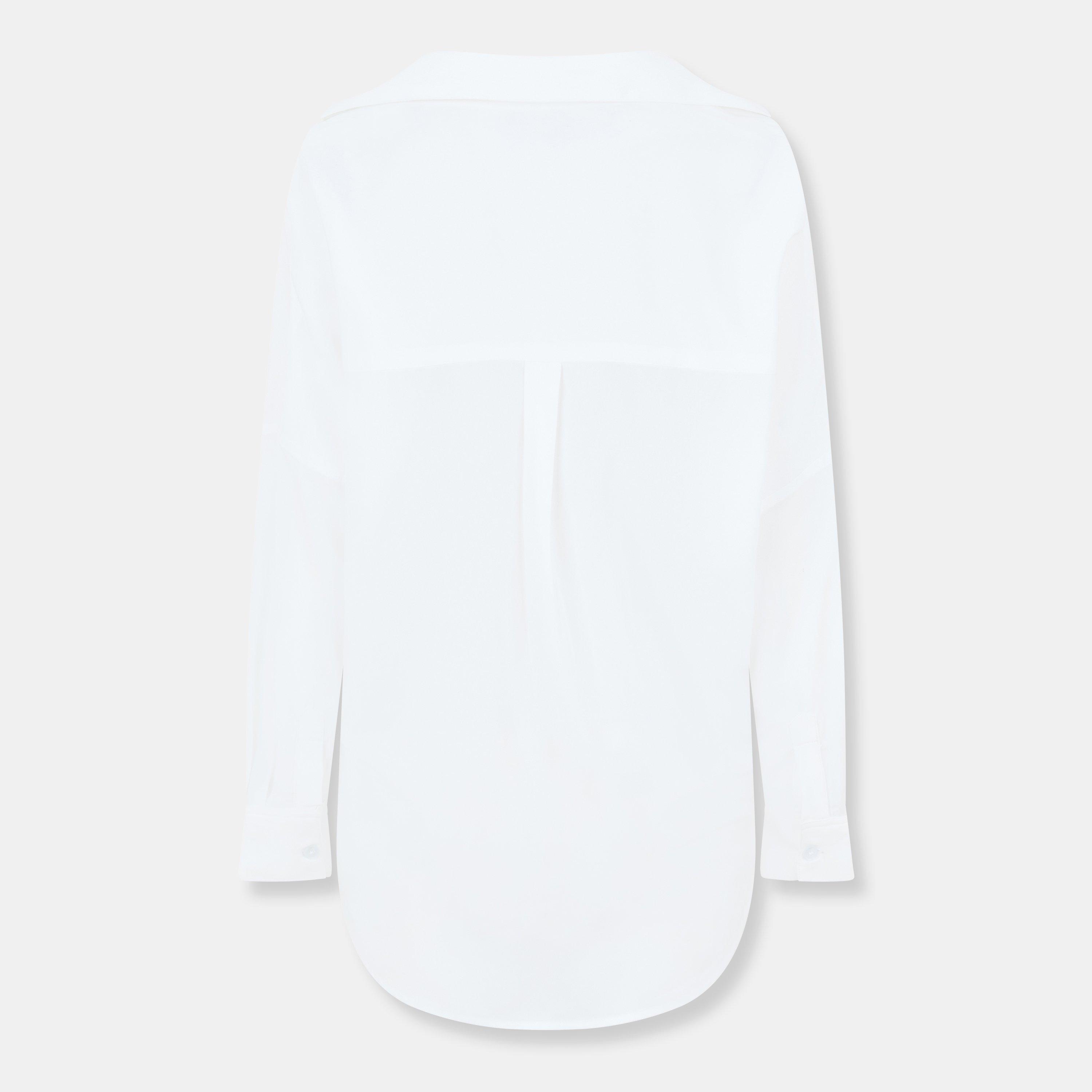 11-Winter White - French Connection - Rhodes Crepe Popover Shirt - 2