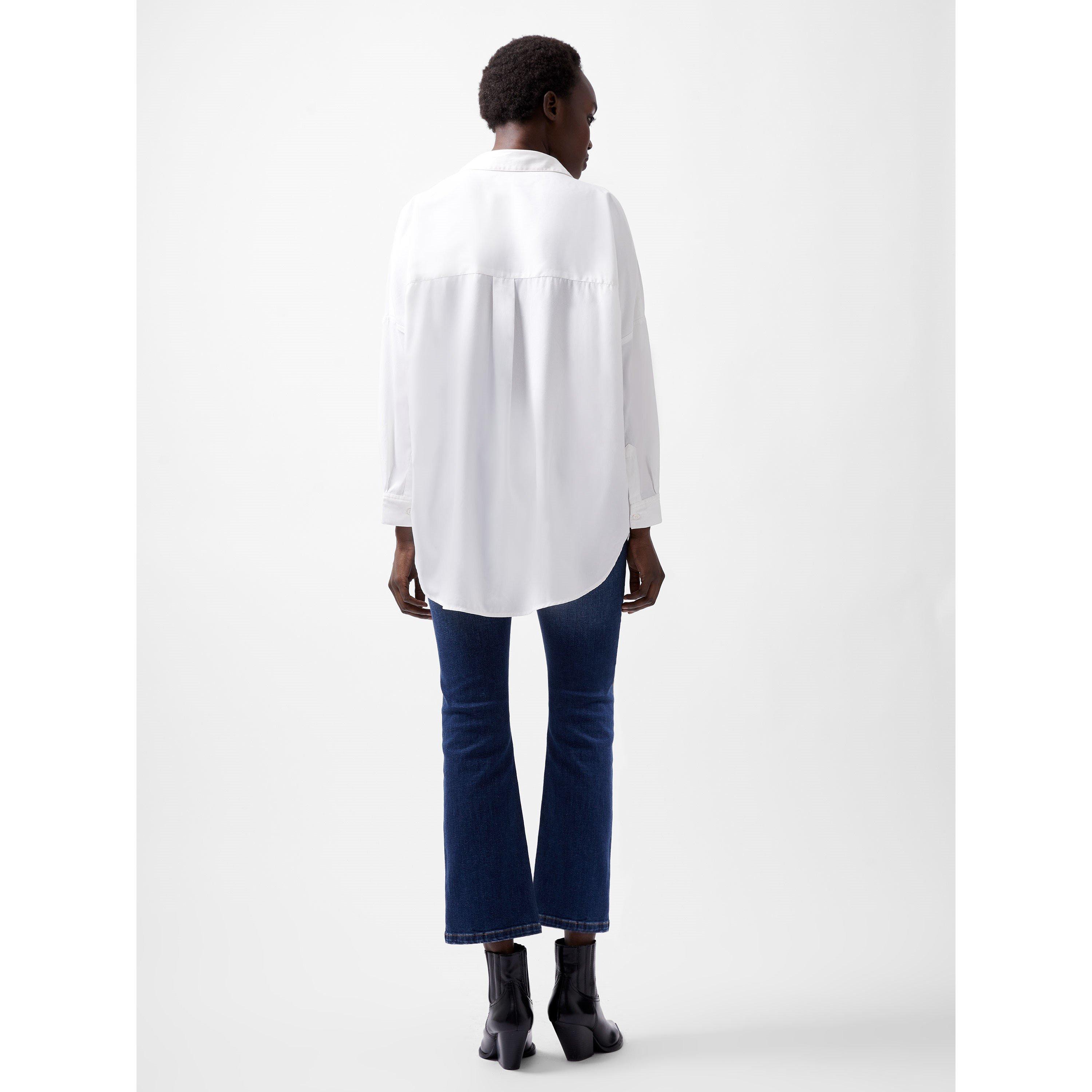 11-Winter White - French Connection - Rhodes Crepe Popover Shirt - 4